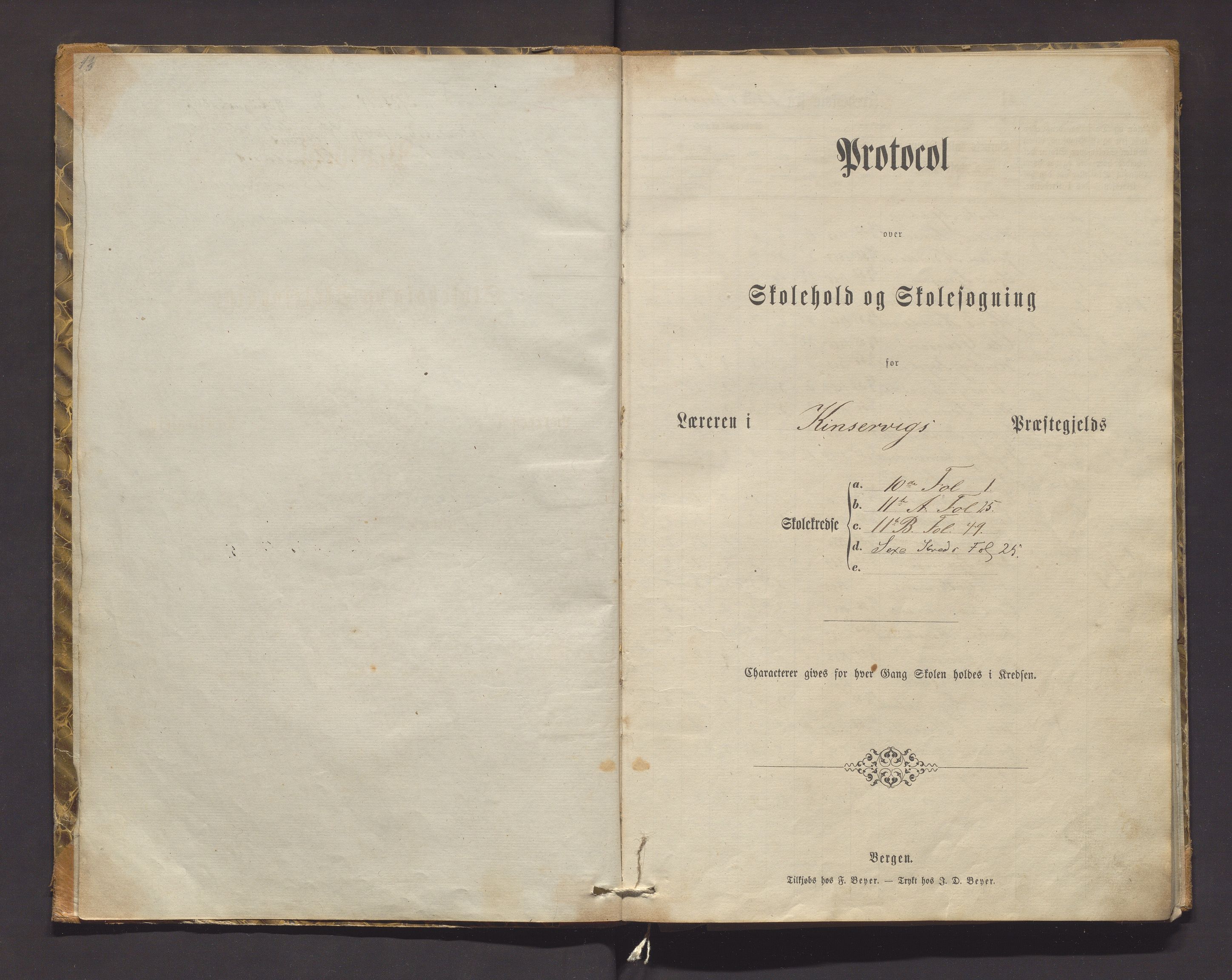 Ullensvang herad. Barneskulane , IKAH/1231b-231/F/Fa/Faa/L0012: Skuleprotokoll for 10. og 11. krinsar og Børve, Hovland, Espe og Sekse krinsar i Kinsarvik prestegjeld, 1867-1879