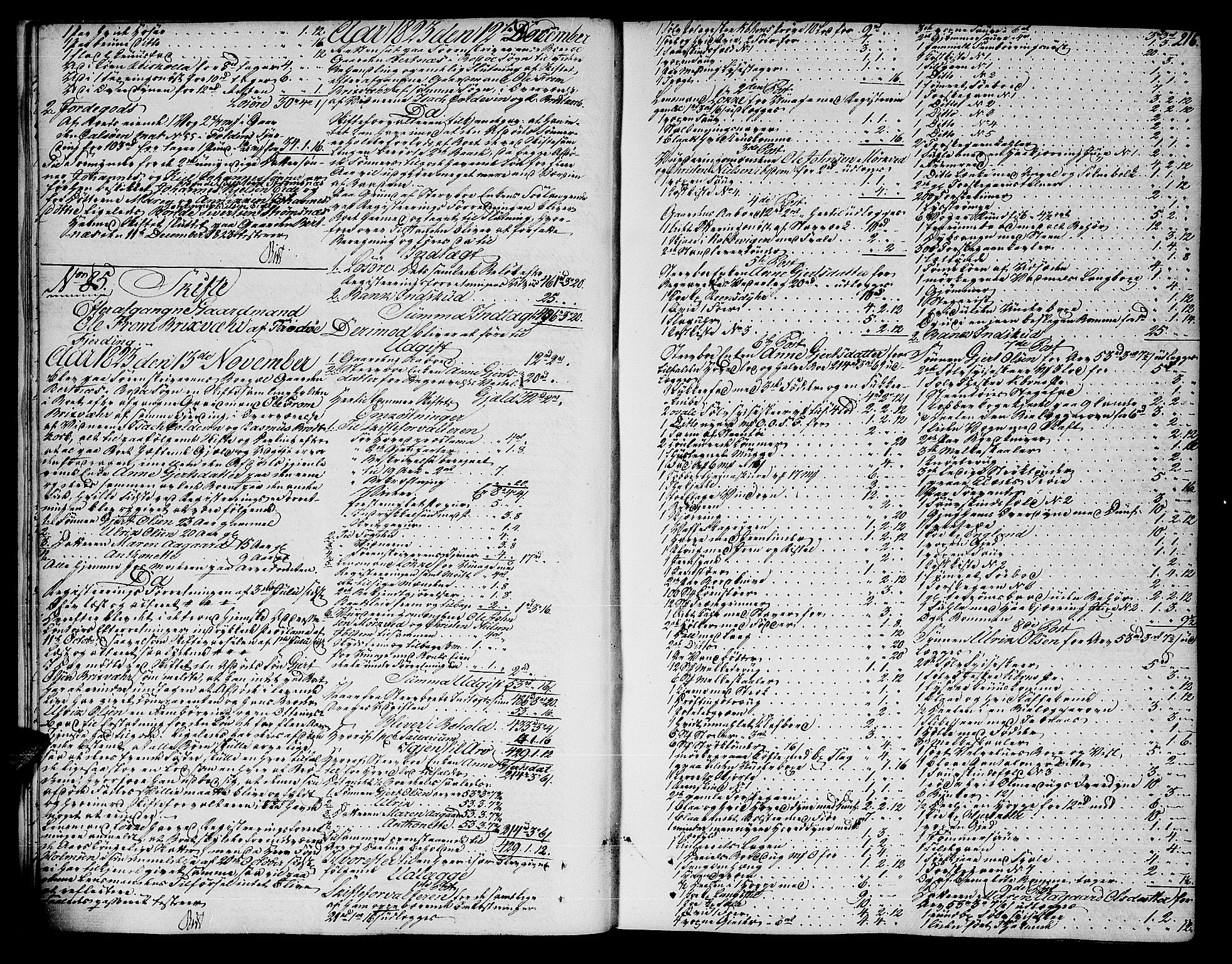 Salten sorenskriveri, AV/SAT-A-4578/1/3/3A/L0047: Skifteprotokoll 21b, 1823-1826, p. 215b-216a