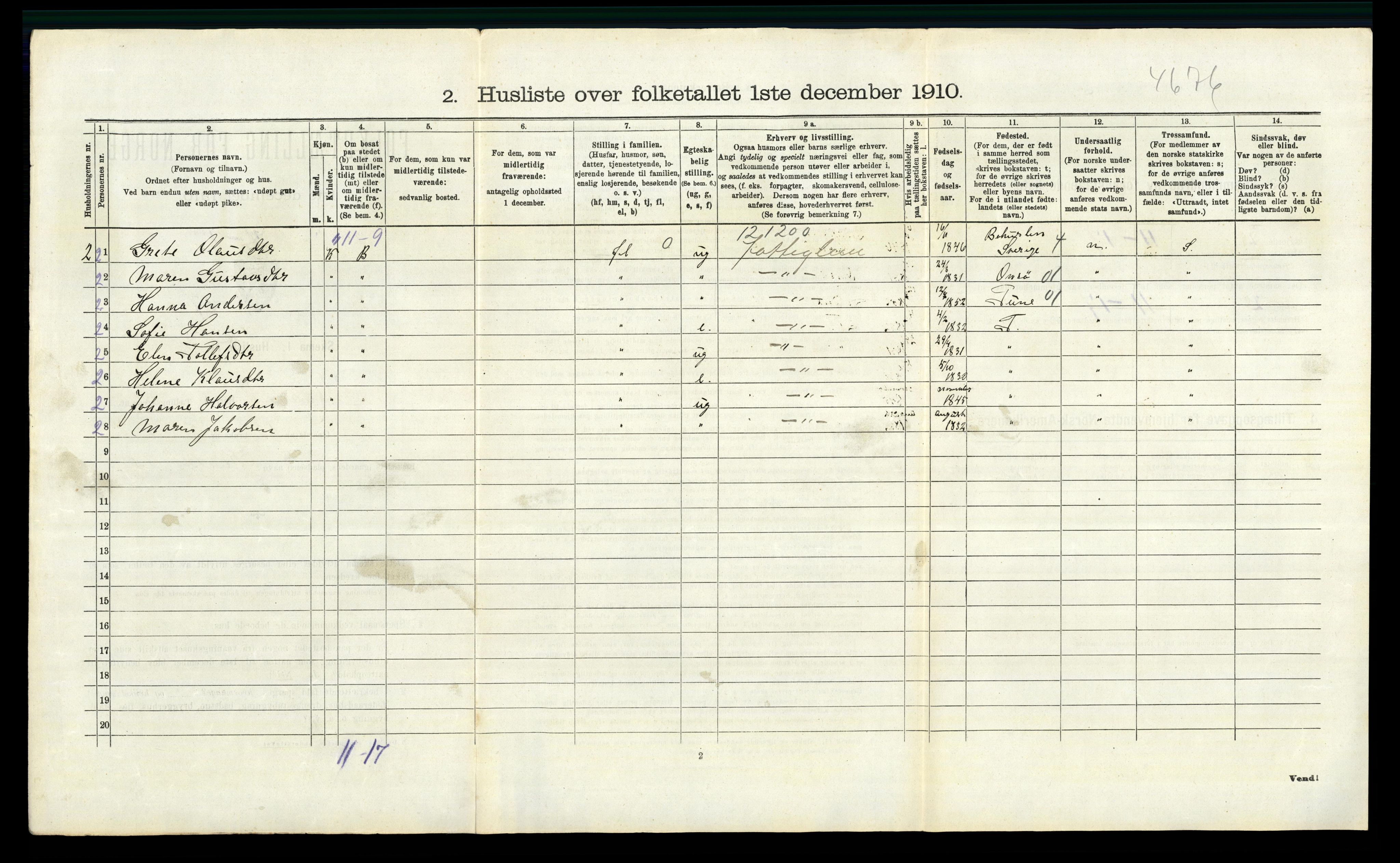 RA, 1910 census for Råde, 1910, p. 385