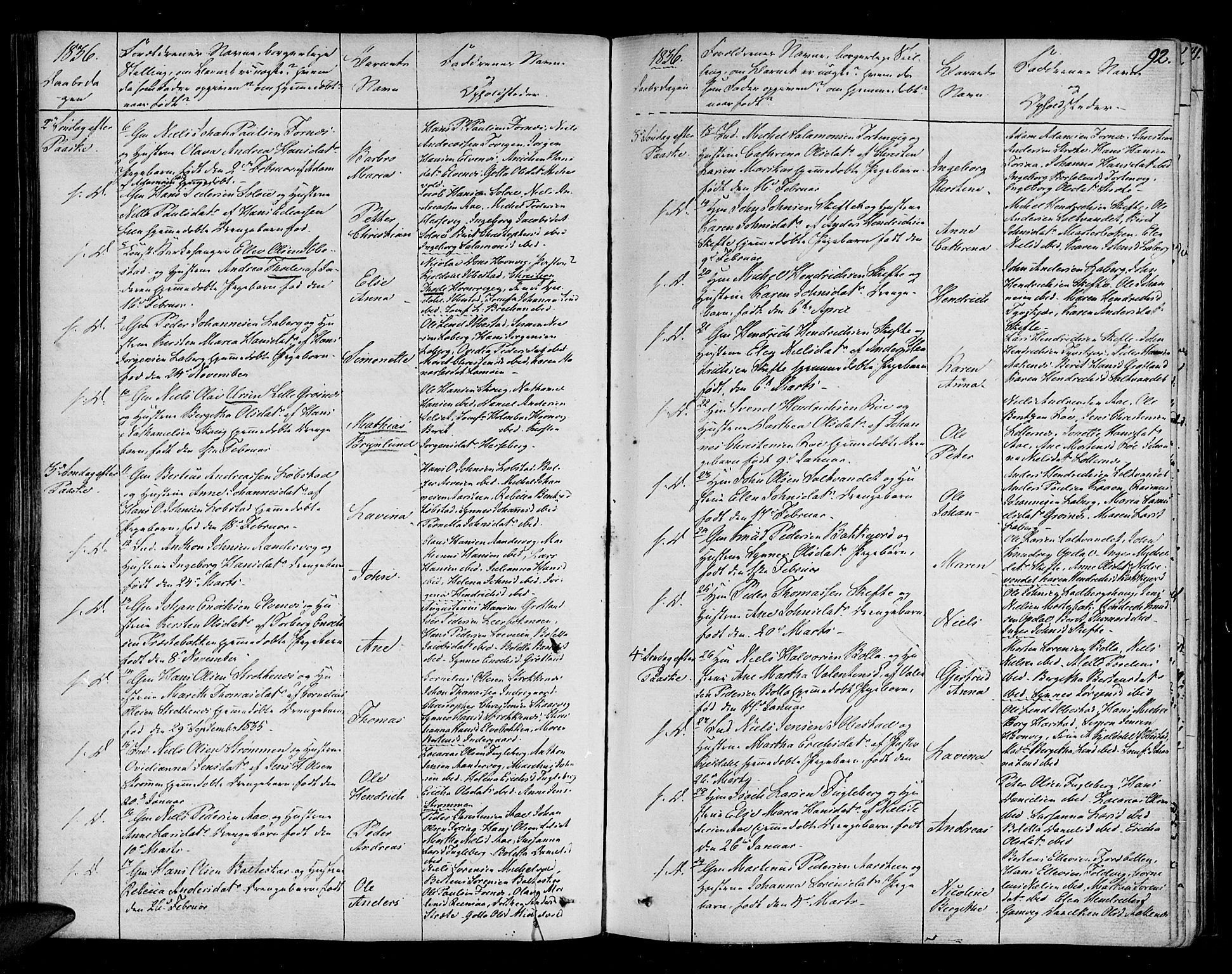Ibestad sokneprestembete, SATØ/S-0077/H/Ha/Haa/L0005kirke: Parish register (official) no. 5, 1825-1836, p. 92