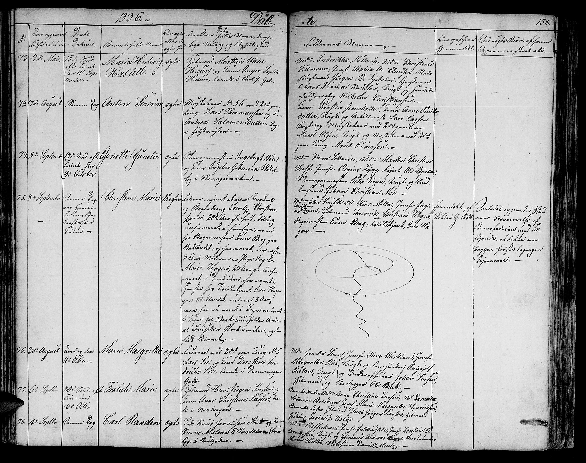 Ministerialprotokoller, klokkerbøker og fødselsregistre - Sør-Trøndelag, SAT/A-1456/602/L0108: Parish register (official) no. 602A06, 1821-1839, p. 158
