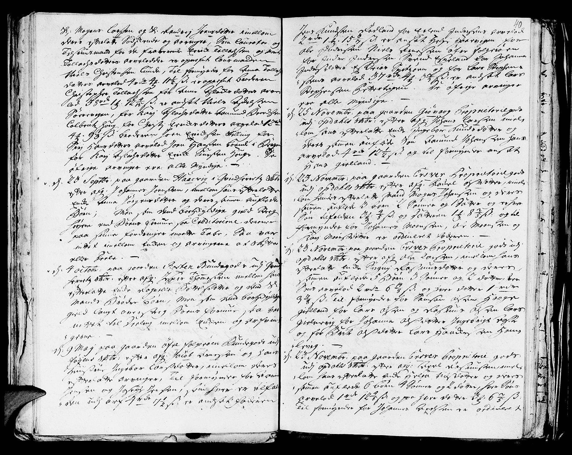 Stiftamtmannen i Bergen, AV/SAB-A-100006/F/Fd/Fdd/0001 / Lnr. 1970 - Sunnhordland, 1731-1745, p. 39b-40a