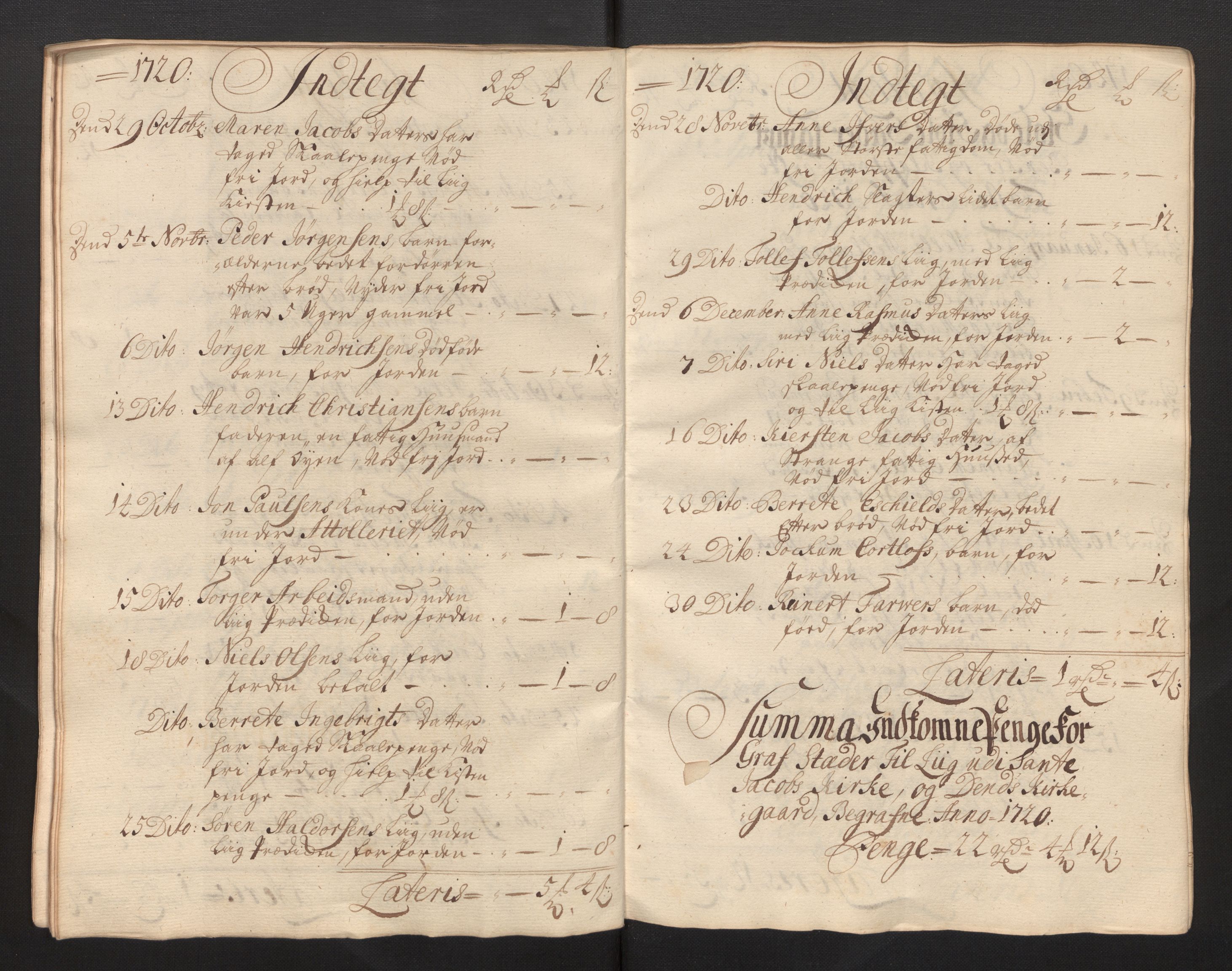 Stiftamtmannen i Bergen, AV/SAB-A-100006/F/Fb/Fbb/0001 / Lnr. 1737 - Domkirken: Rekneskapar, 1706-1721