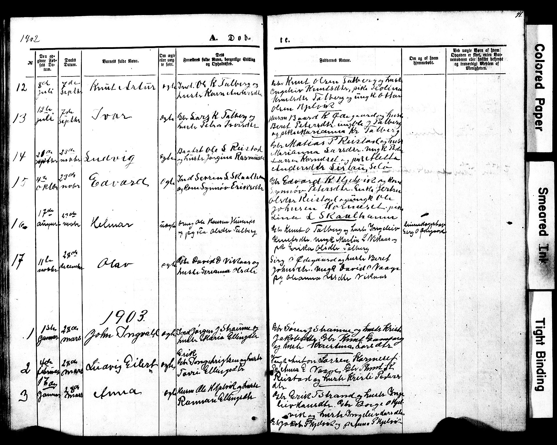 Ministerialprotokoller, klokkerbøker og fødselsregistre - Møre og Romsdal, SAT/A-1454/550/L0618: Parish register (copy) no. 550C01, 1870-1927, p. 41