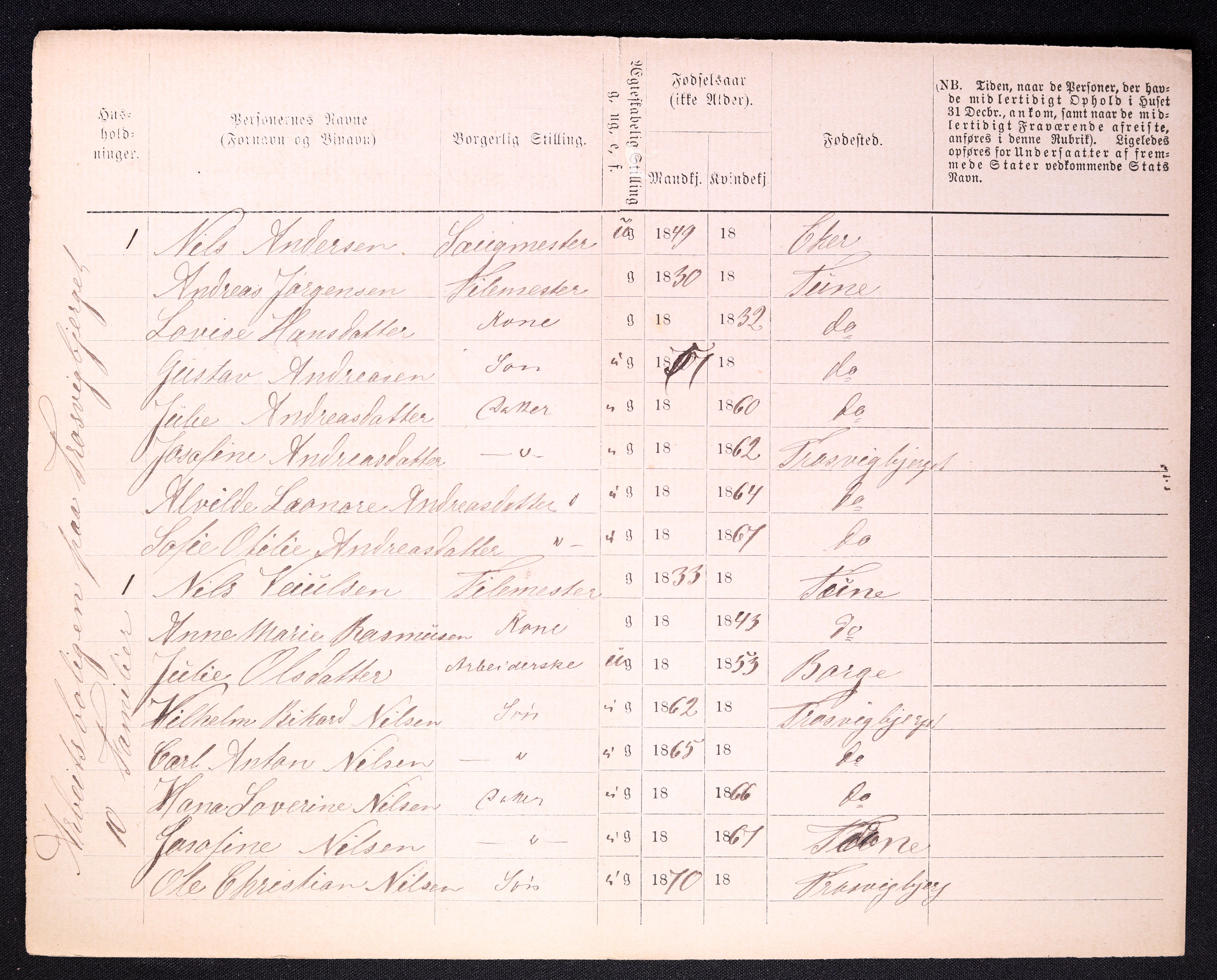 RA, 1870 census for 0103 Fredrikstad, 1870, p. 1550