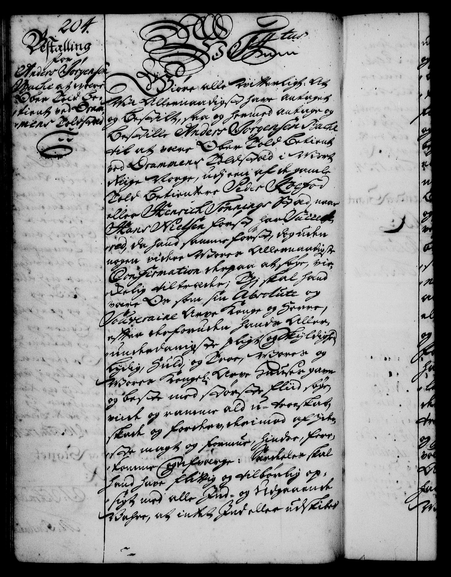 Rentekammeret, Kammerkanselliet, RA/EA-3111/G/Gg/Gge/L0001: Norsk bestallingsprotokoll med register (merket RK 53.25), 1720-1730, p. 204