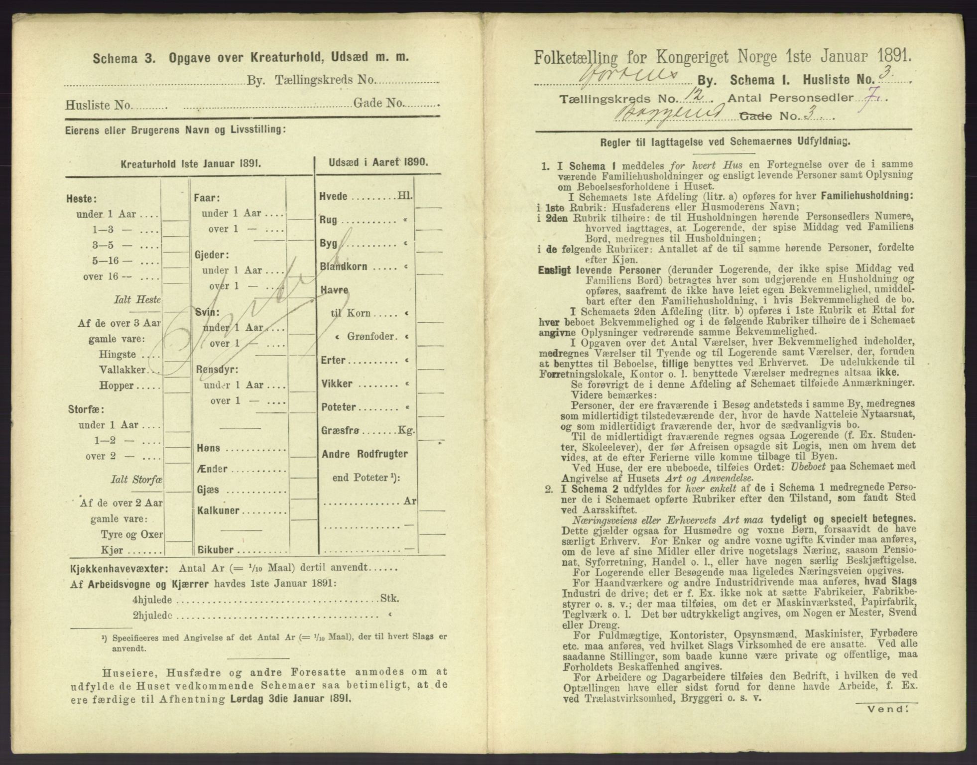 RA, 1891 census for 0703 Horten, 1891, p. 1361