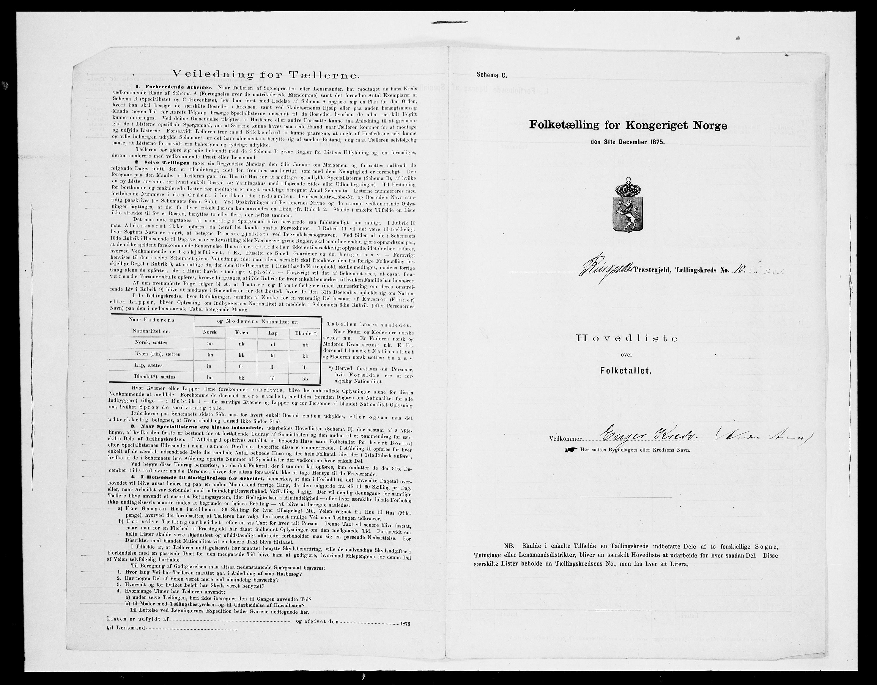 SAH, 1875 census for 0412P Ringsaker, 1875, p. 71