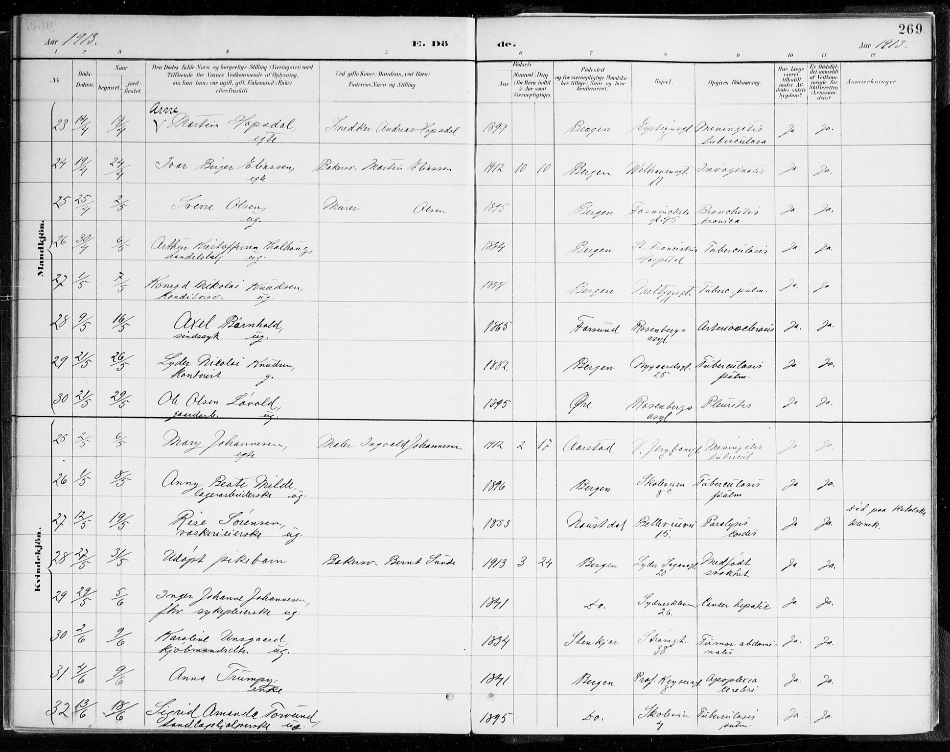 Johanneskirken sokneprestembete, AV/SAB-A-76001/H/Haa/L0019: Parish register (official) no. E 1, 1885-1915, p. 269