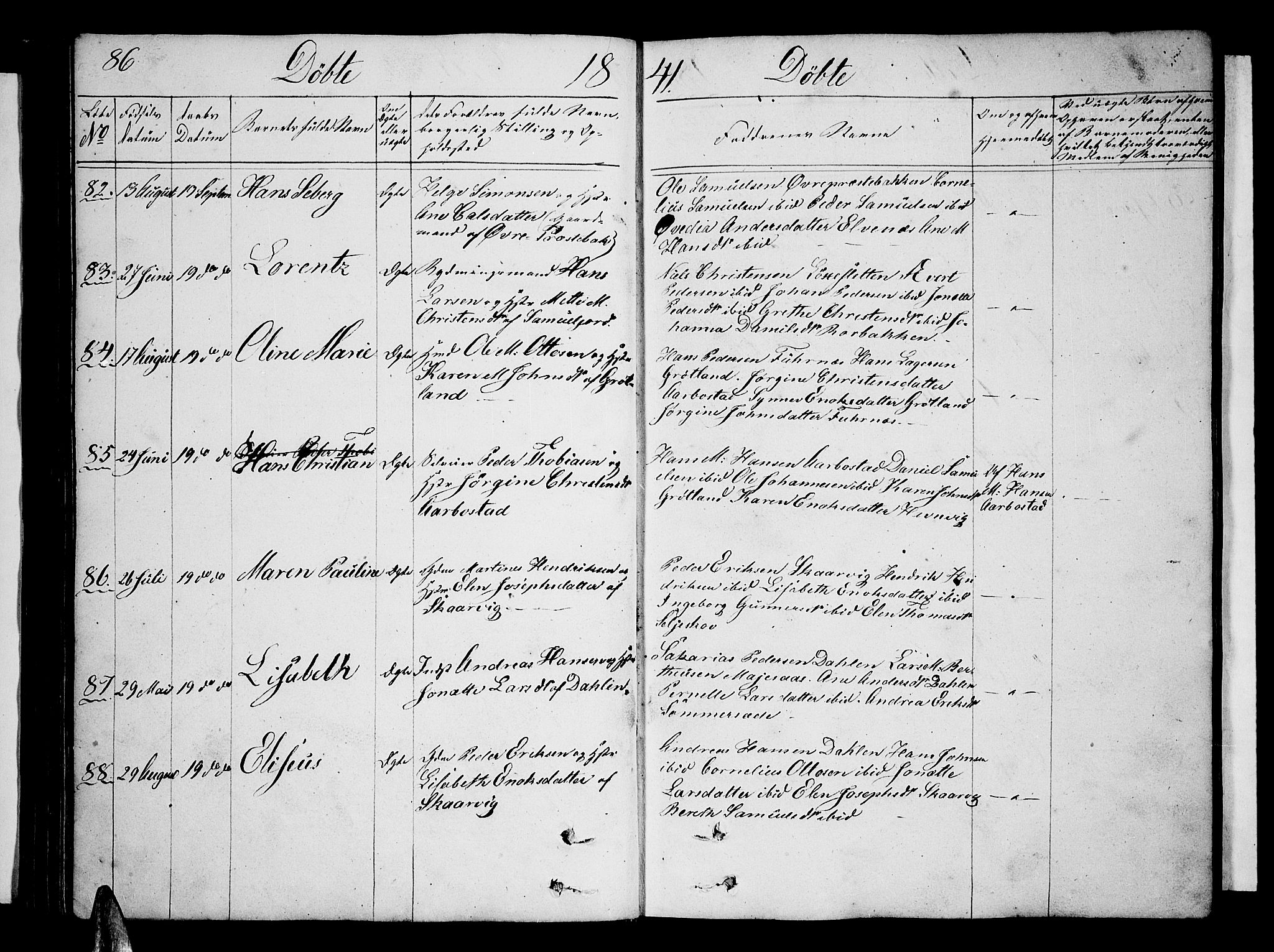 Ibestad sokneprestembete, AV/SATØ-S-0077/H/Ha/Hab/L0003klokker: Parish register (copy) no. 3, 1833-1852, p. 86