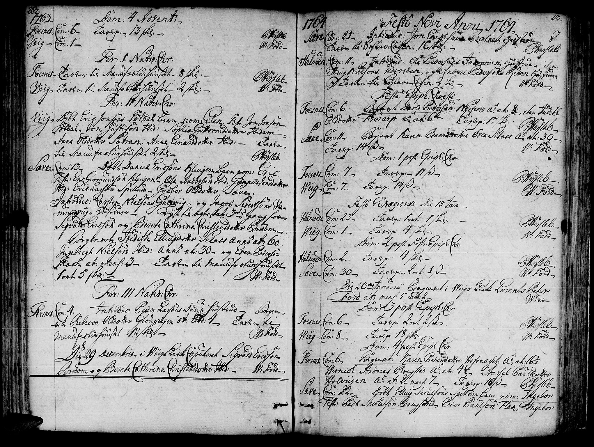 Ministerialprotokoller, klokkerbøker og fødselsregistre - Nord-Trøndelag, SAT/A-1458/773/L0607: Parish register (official) no. 773A01, 1751-1783, p. 262-263