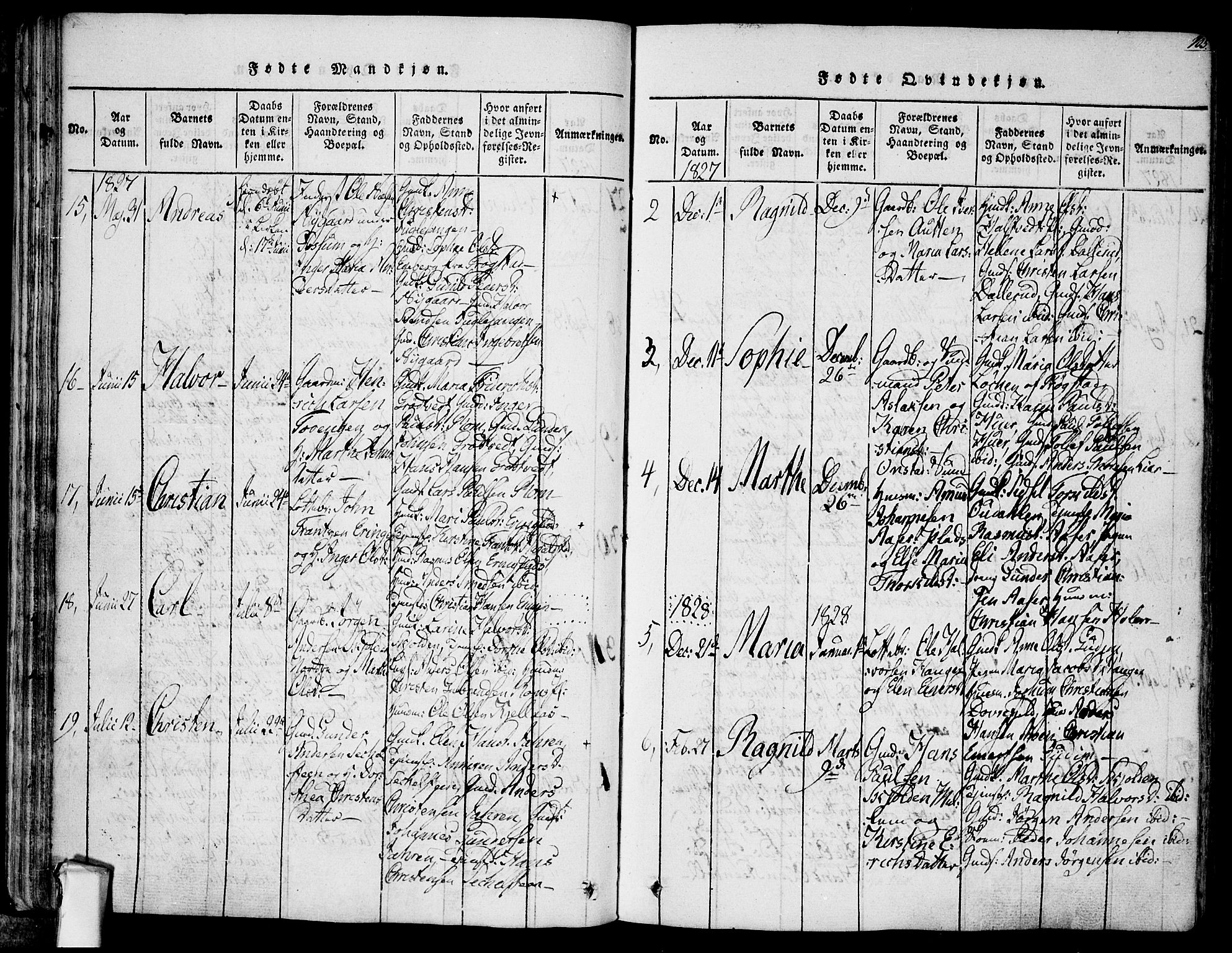 Askim prestekontor Kirkebøker, AV/SAO-A-10900/F/Fa/L0004: Parish register (official) no. 4, 1817-1846, p. 104-105