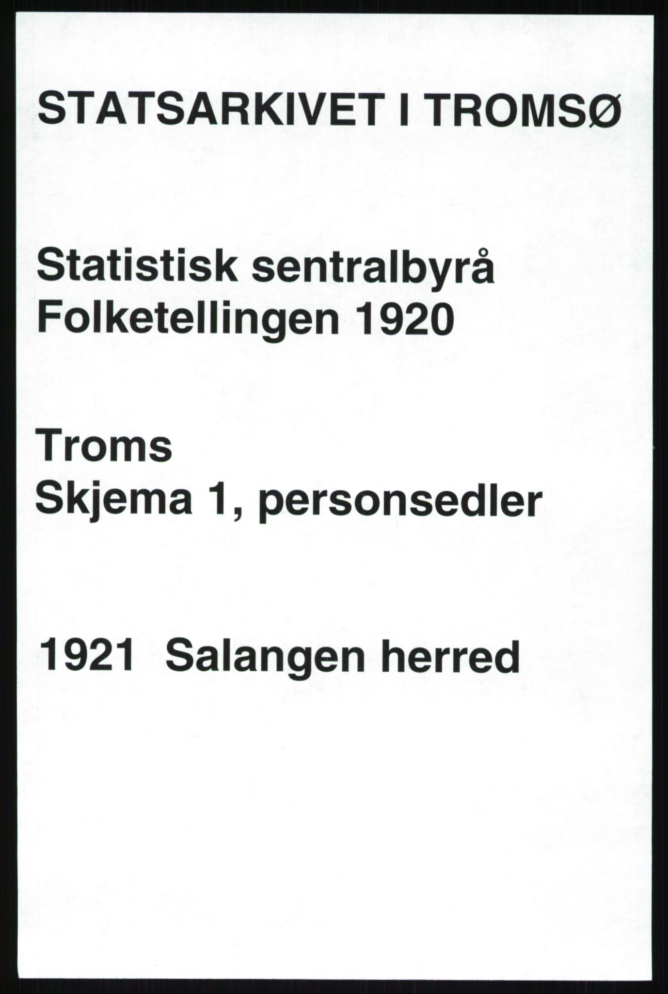 SATØ, 1920 census for Salangen, 1920, p. 936