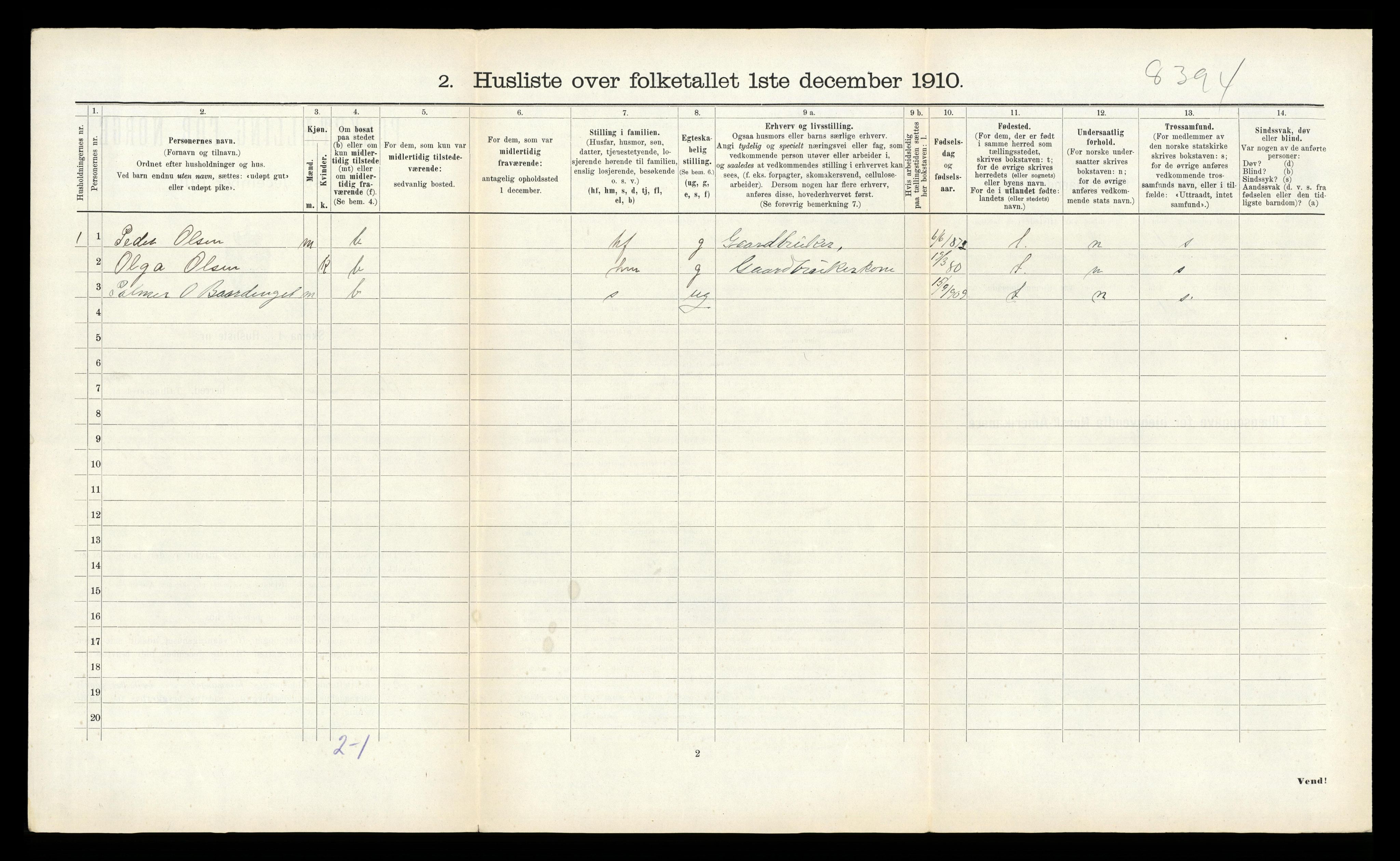 RA, 1910 census for Vemundvik, 1910, p. 267