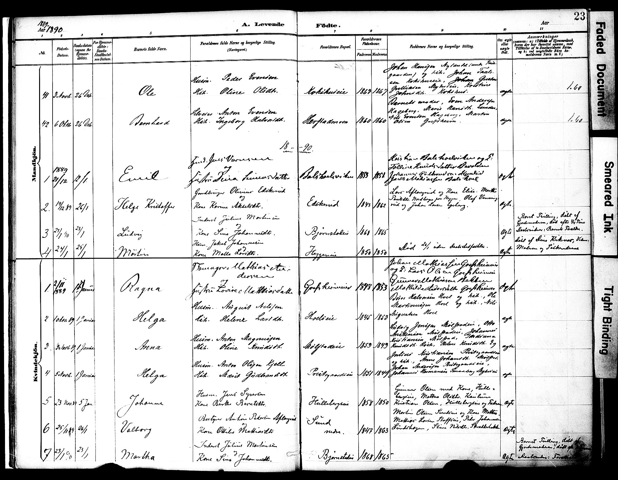 Nes prestekontor, Hedmark, SAH/PREST-020/K/Ka/L0009: Parish register (official) no. 9, 1887-1905, p. 23