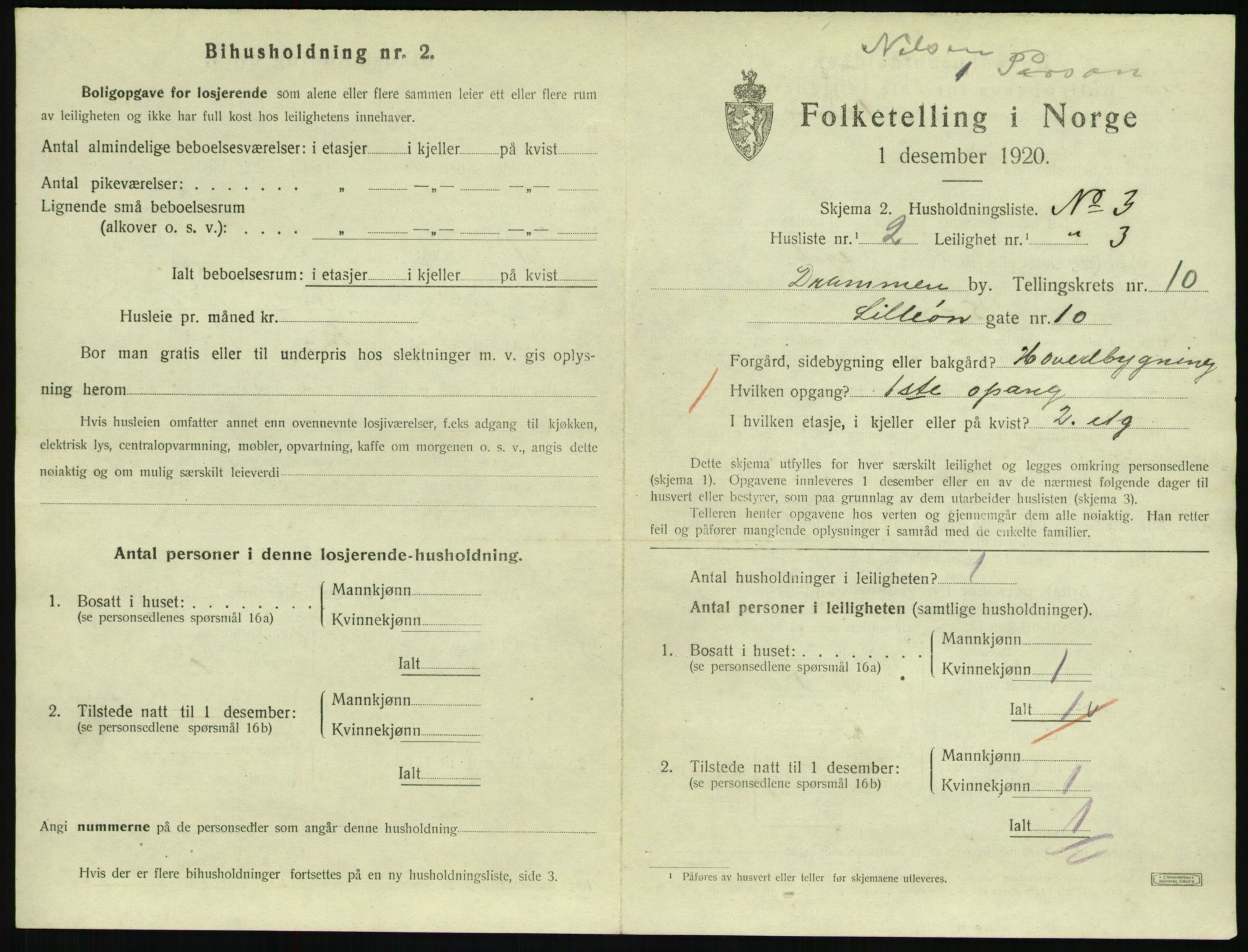 SAKO, 1920 census for Drammen, 1920, p. 16129