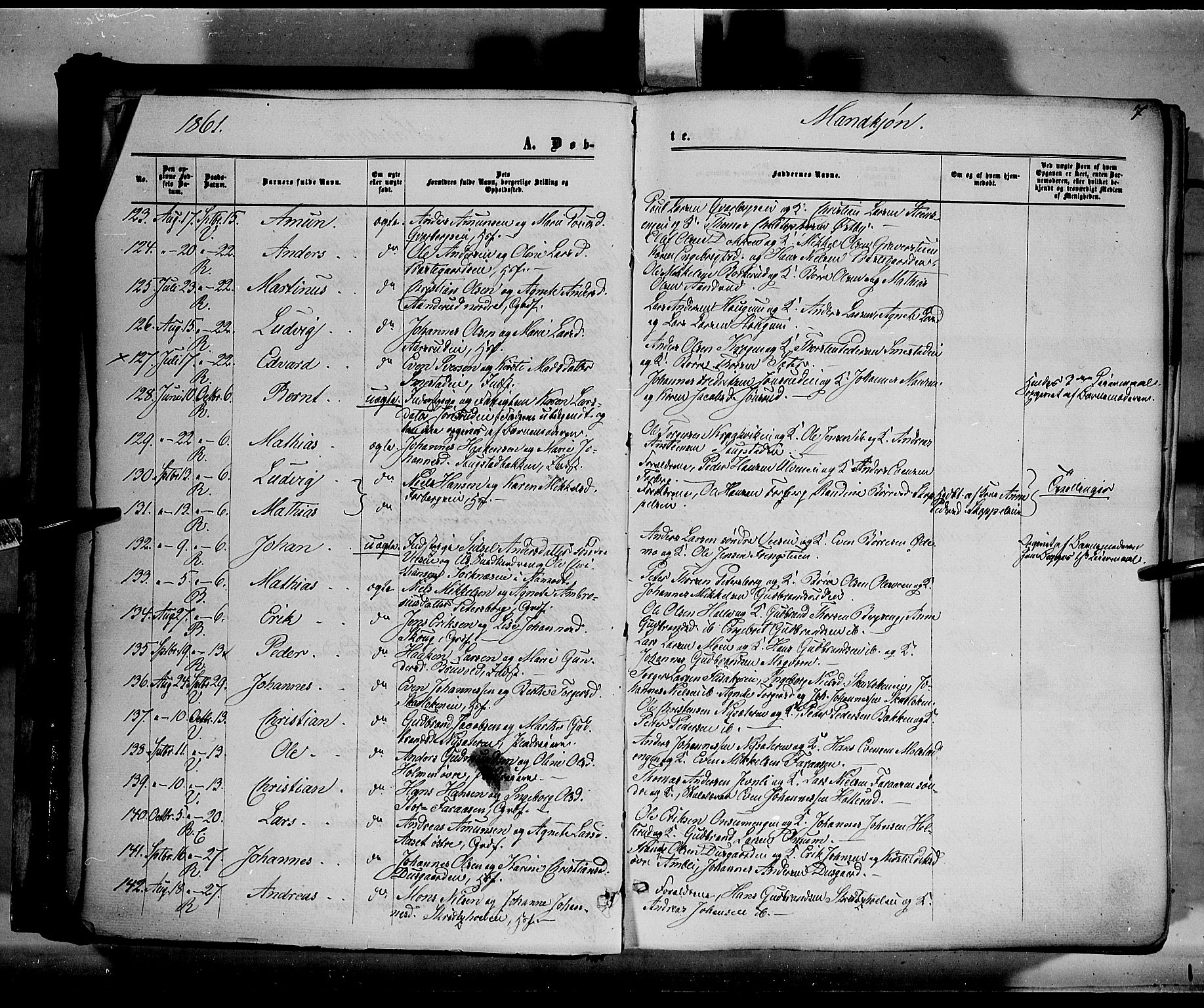 Ringsaker prestekontor, AV/SAH-PREST-014/K/Ka/L0010: Parish register (official) no. 10, 1861-1869, p. 7