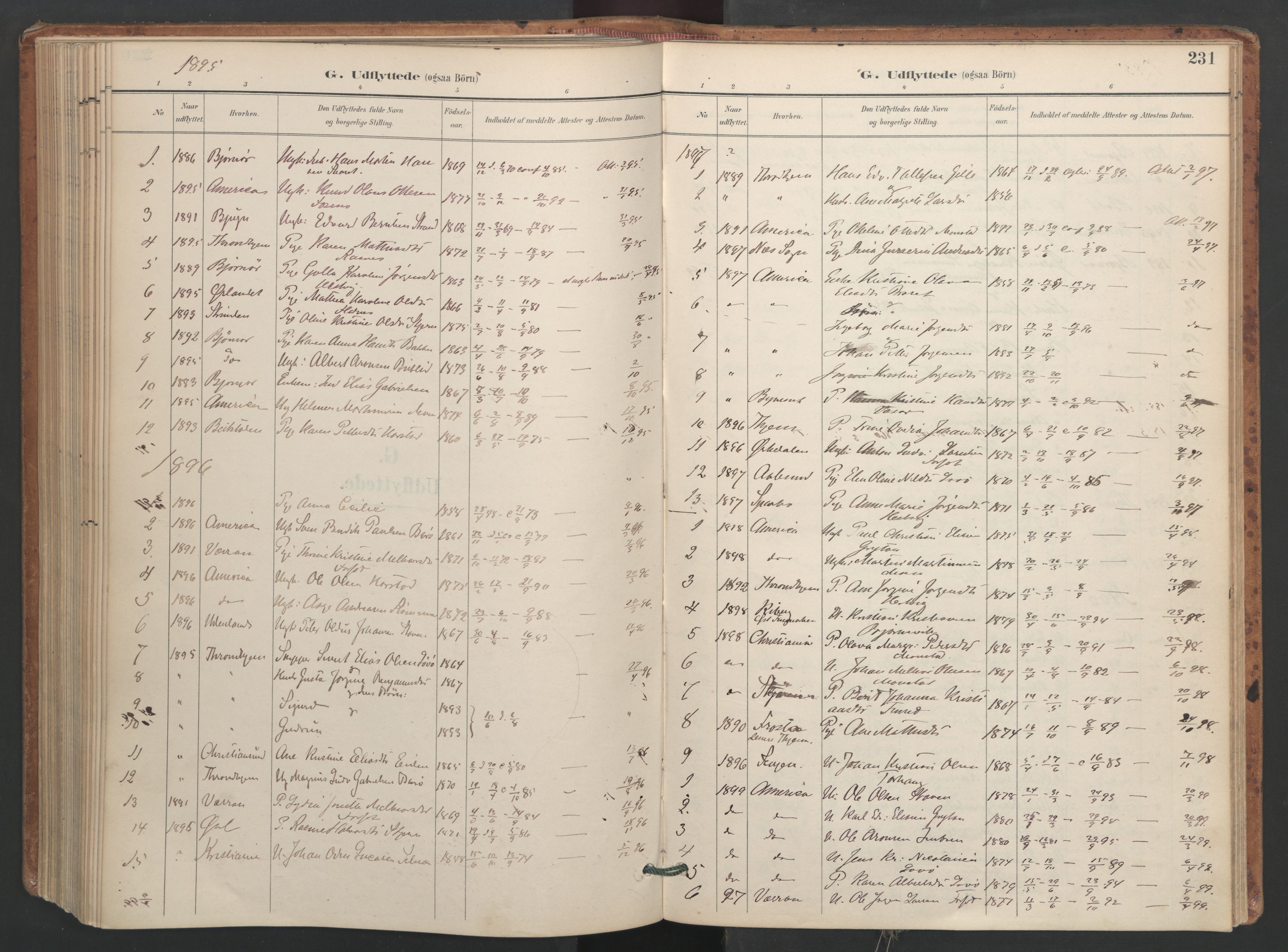 Ministerialprotokoller, klokkerbøker og fødselsregistre - Sør-Trøndelag, SAT/A-1456/655/L0681: Parish register (official) no. 655A10, 1895-1907, p. 231