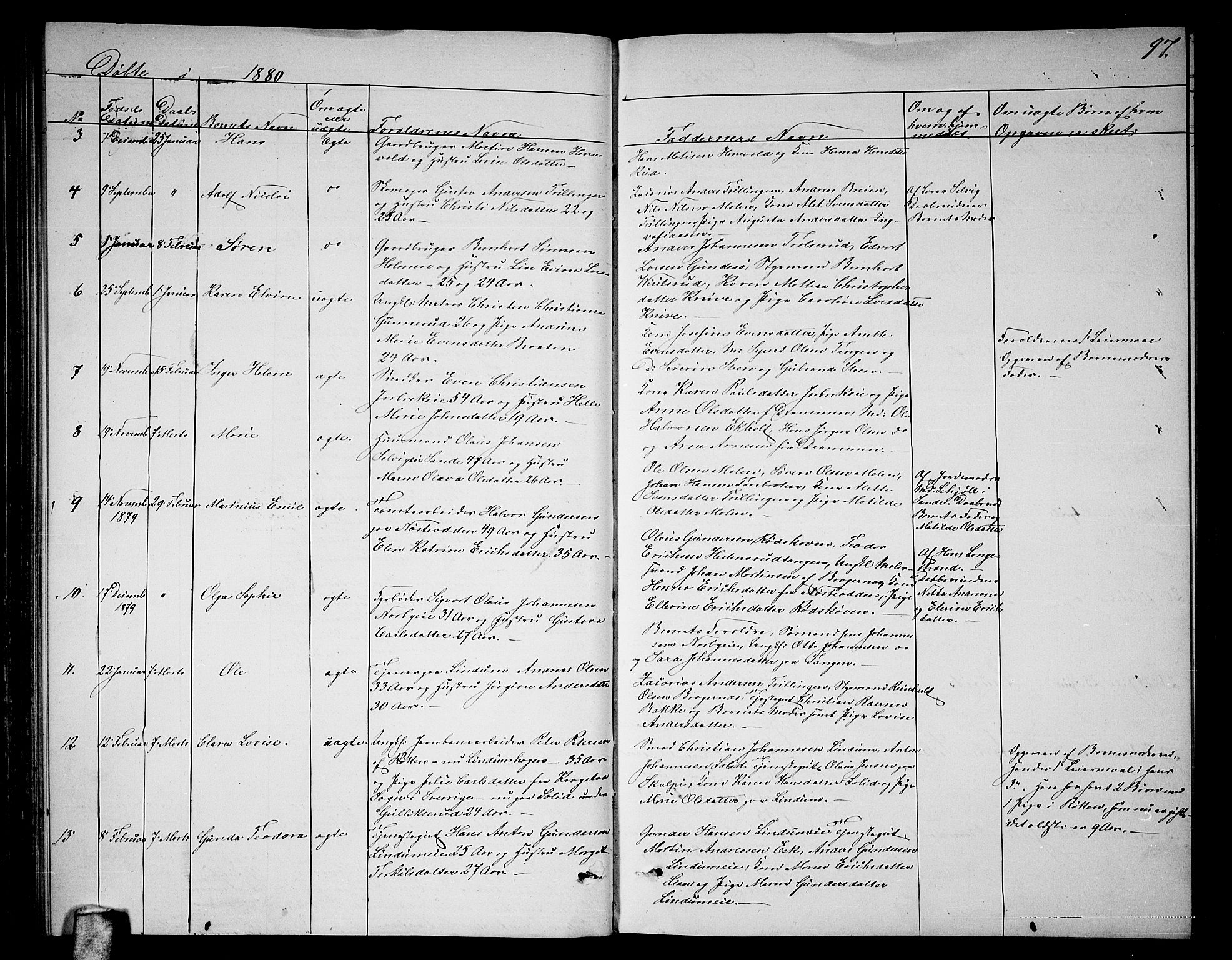 Skoger kirkebøker, AV/SAKO-A-59/G/Ga/L0002: Parish register (copy) no. I 2, 1860-1880, p. 97