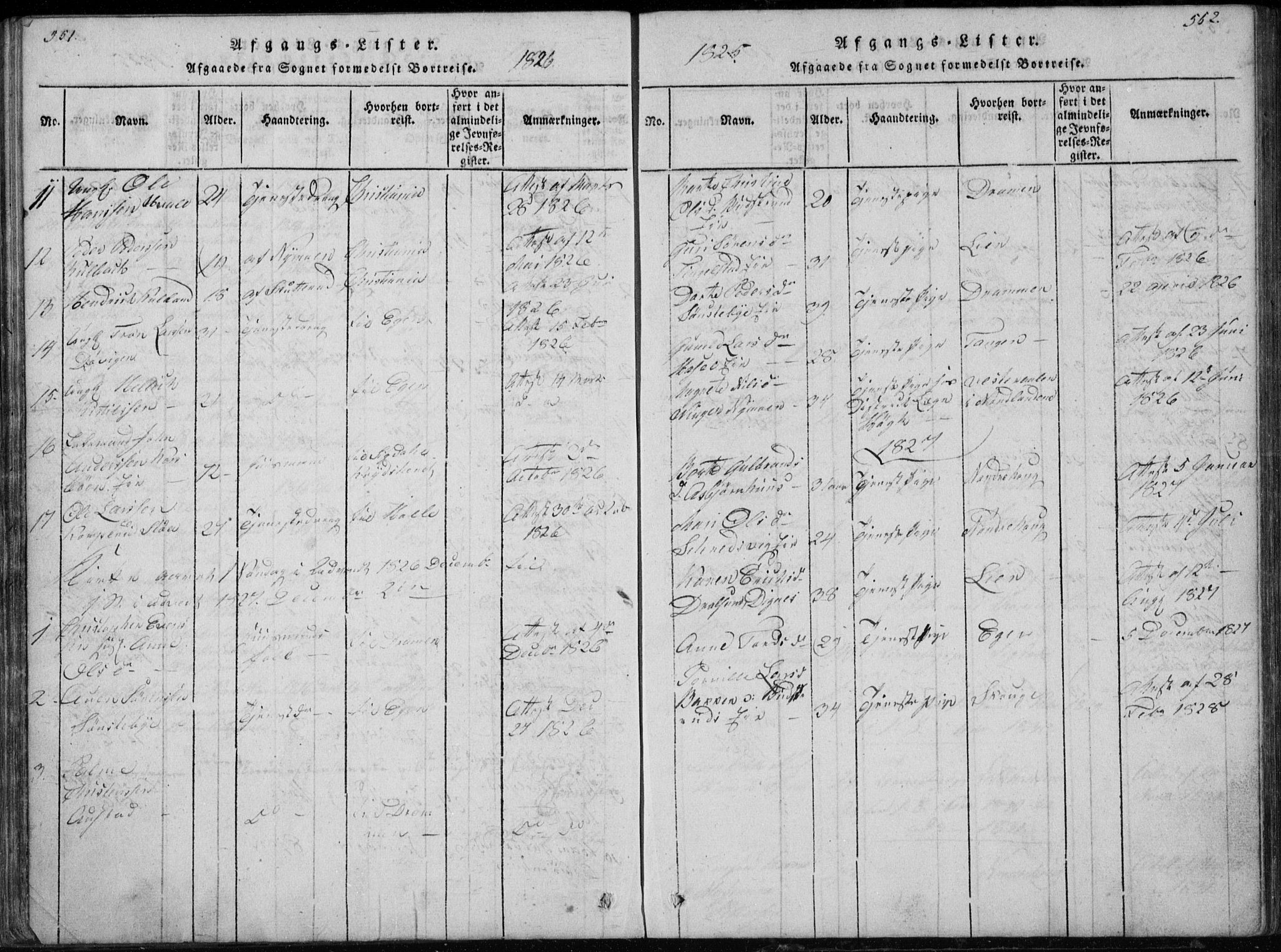 Modum kirkebøker, AV/SAKO-A-234/G/Ga/L0002: Parish register (copy) no. I 2, 1824-1832, p. 551-552