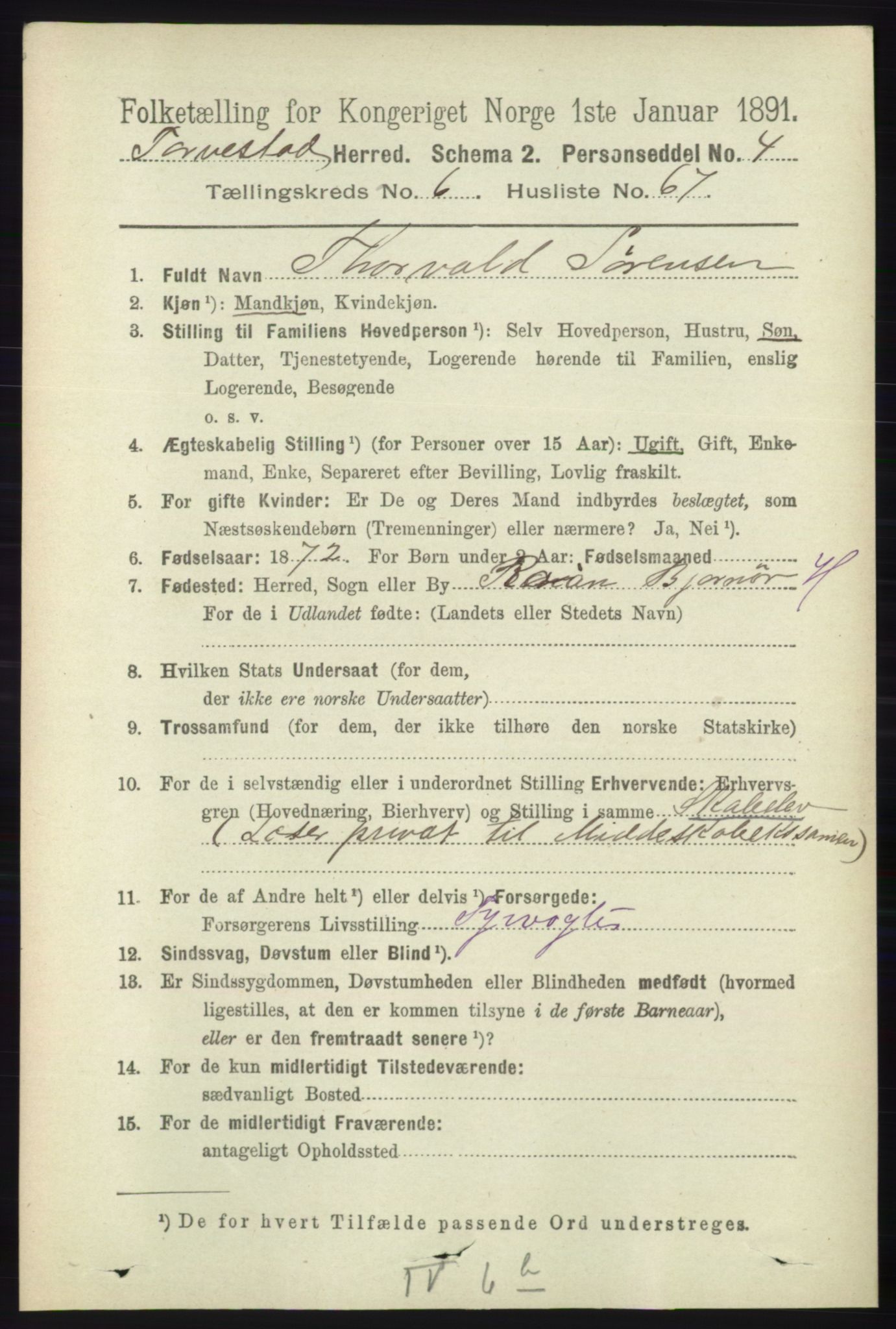 RA, 1891 census for 1152 Torvastad, 1891, p. 2339