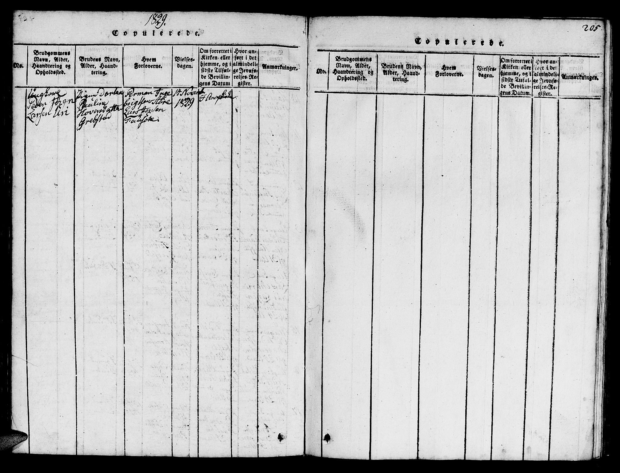 Ministerialprotokoller, klokkerbøker og fødselsregistre - Møre og Romsdal, AV/SAT-A-1454/522/L0322: Parish register (copy) no. 522C01, 1816-1830, p. 205