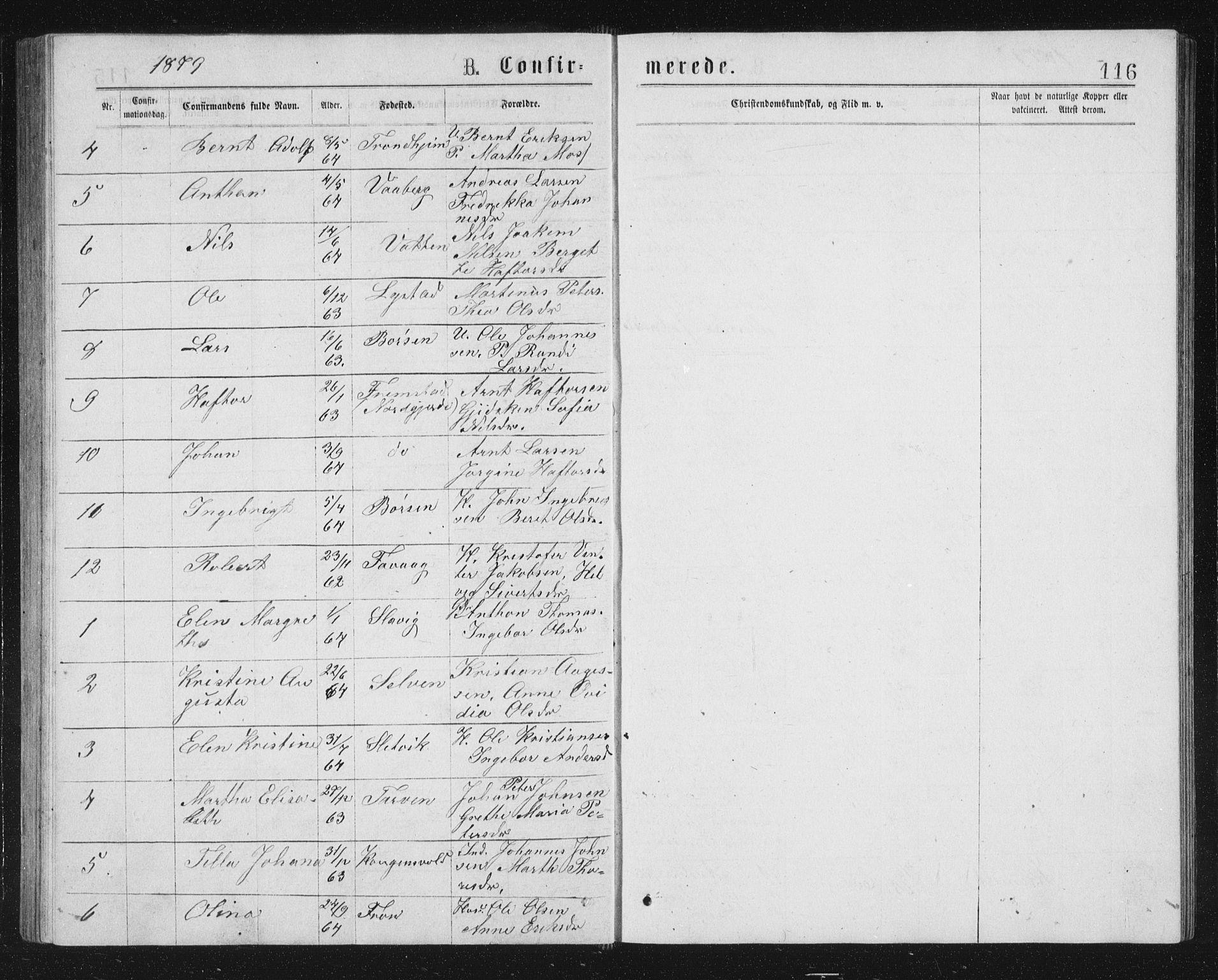 Ministerialprotokoller, klokkerbøker og fødselsregistre - Sør-Trøndelag, SAT/A-1456/662/L0756: Parish register (copy) no. 662C01, 1869-1891, p. 116