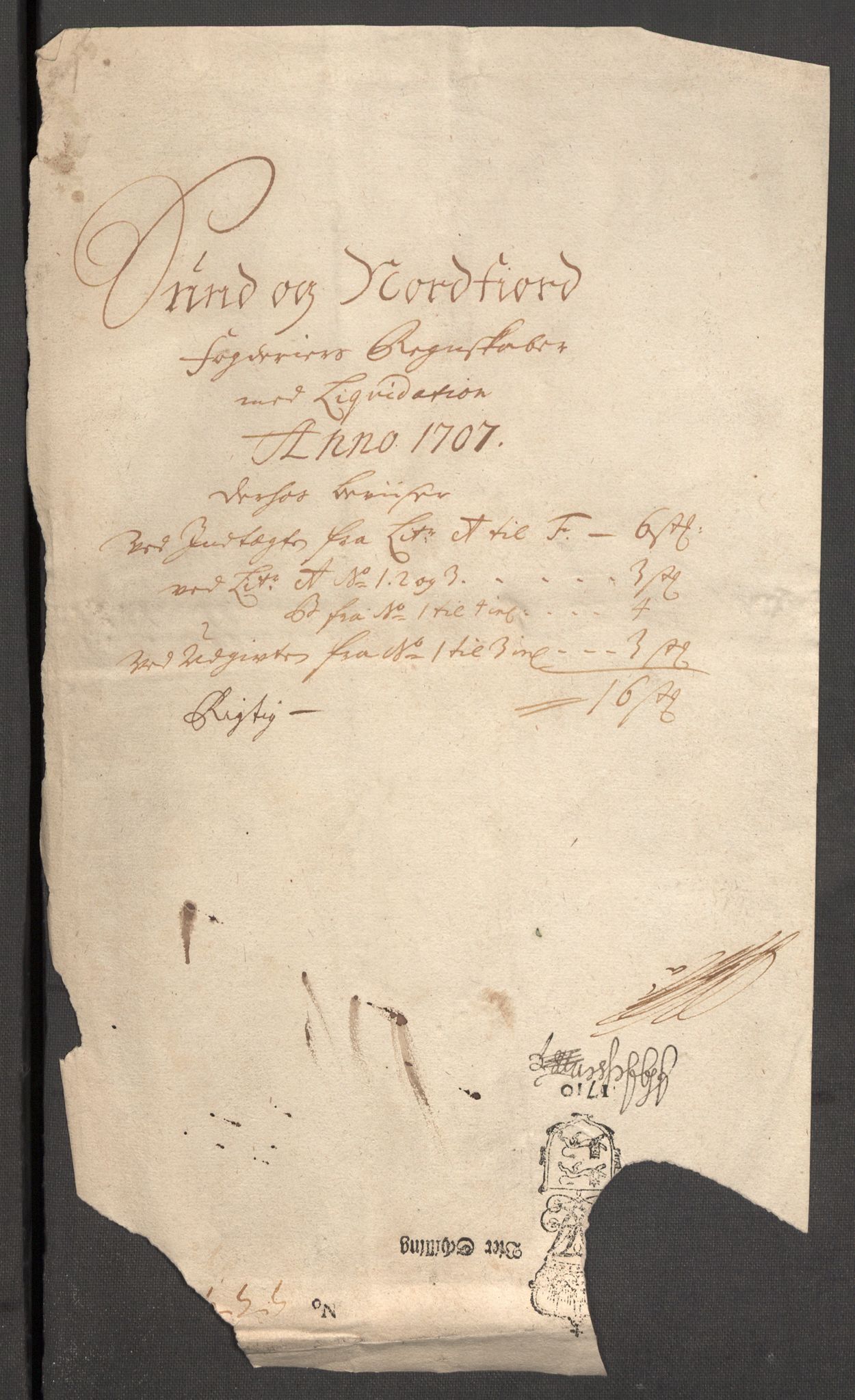 Rentekammeret inntil 1814, Reviderte regnskaper, Fogderegnskap, RA/EA-4092/R53/L3430: Fogderegnskap Sunn- og Nordfjord, 1706-1707, p. 194