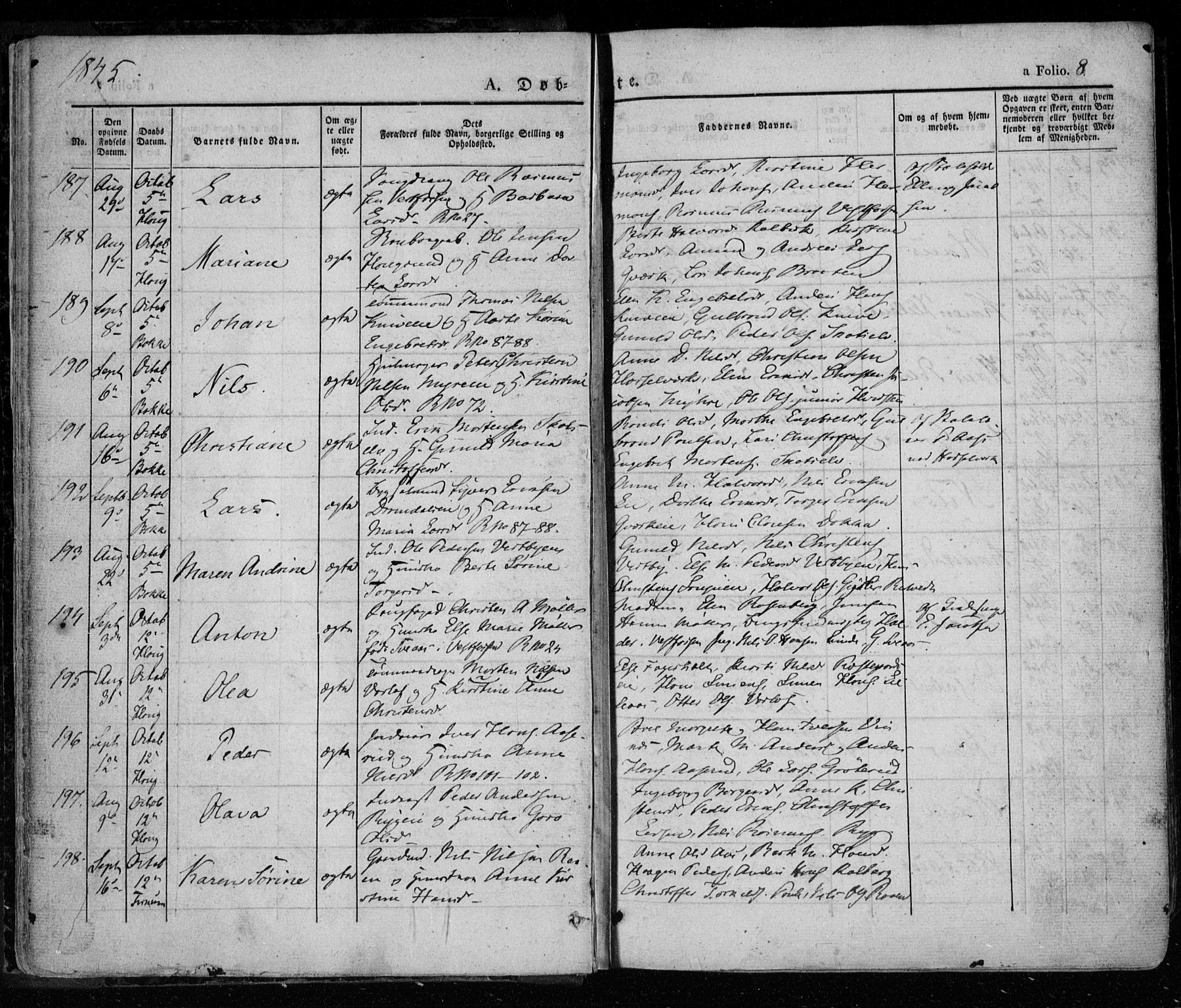 Eiker kirkebøker, AV/SAKO-A-4/F/Fa/L0013a: Parish register (official) no. I 13A, 1832-1845, p. 8