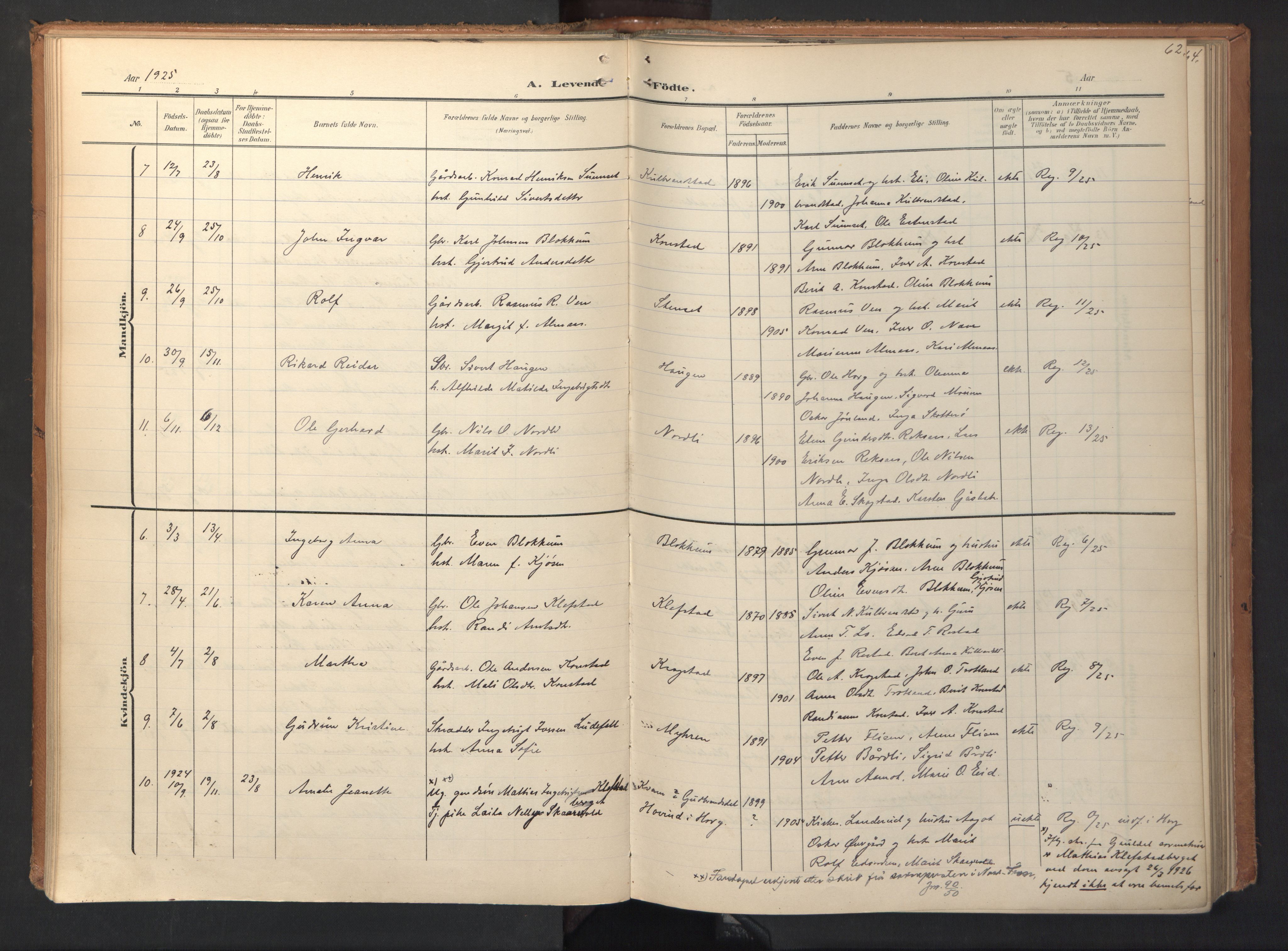 Ministerialprotokoller, klokkerbøker og fødselsregistre - Sør-Trøndelag, SAT/A-1456/694/L1128: Parish register (official) no. 694A02, 1906-1931, p. 62