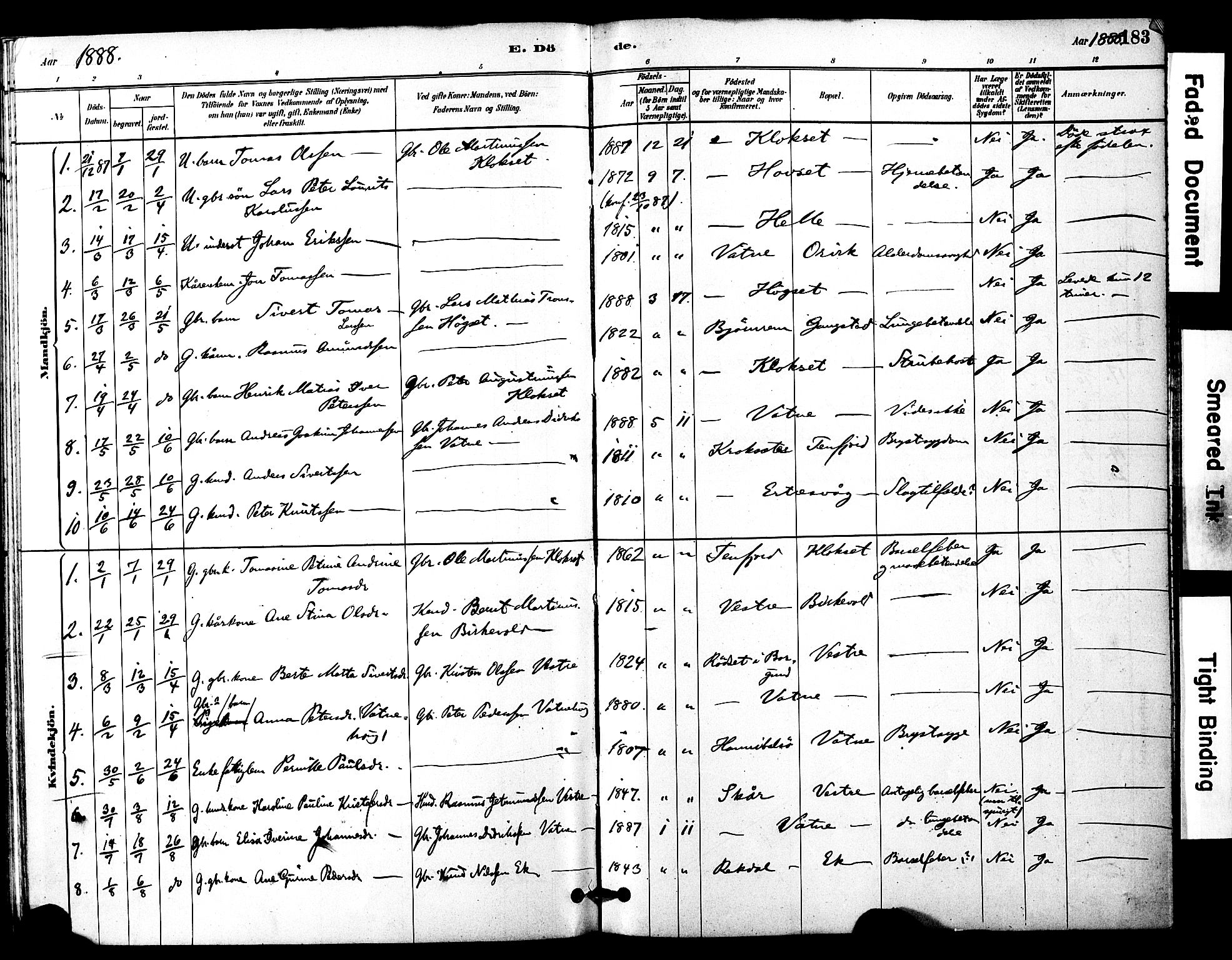 Ministerialprotokoller, klokkerbøker og fødselsregistre - Møre og Romsdal, AV/SAT-A-1454/525/L0374: Parish register (official) no. 525A04, 1880-1899, p. 183