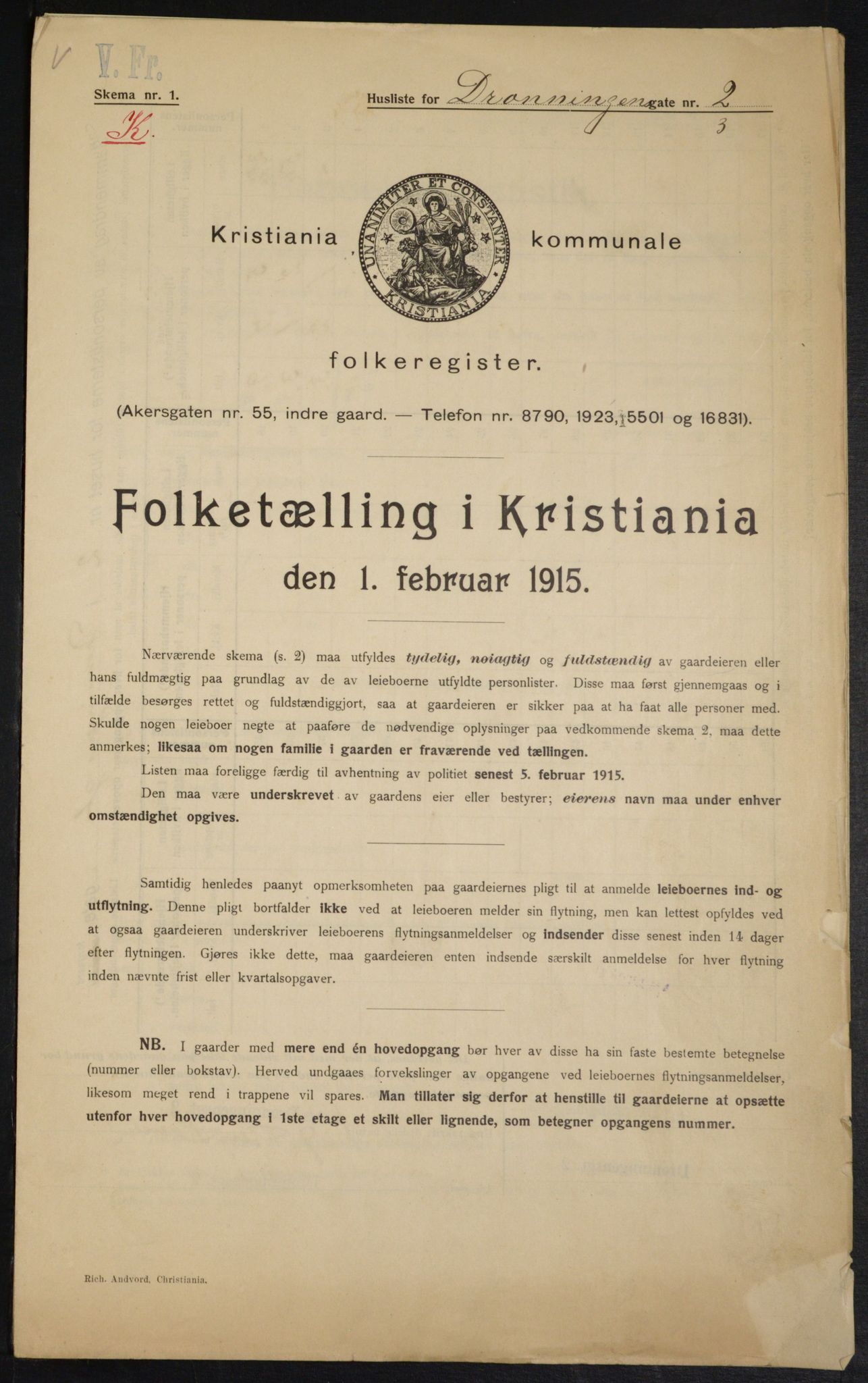 OBA, Municipal Census 1915 for Kristiania, 1915, p. 17210