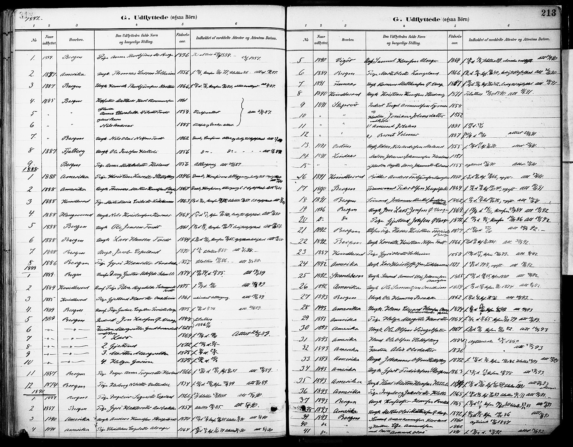 Tysnes sokneprestembete, SAB/A-78601/H/Haa: Parish register (official) no. C 1, 1887-1912, p. 213