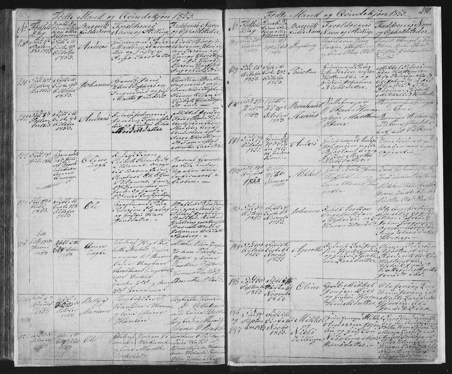 Vang prestekontor, Hedmark, AV/SAH-PREST-008/H/Ha/Hab/L0008: Parish register (copy) no. 8, 1832-1854, p. 280