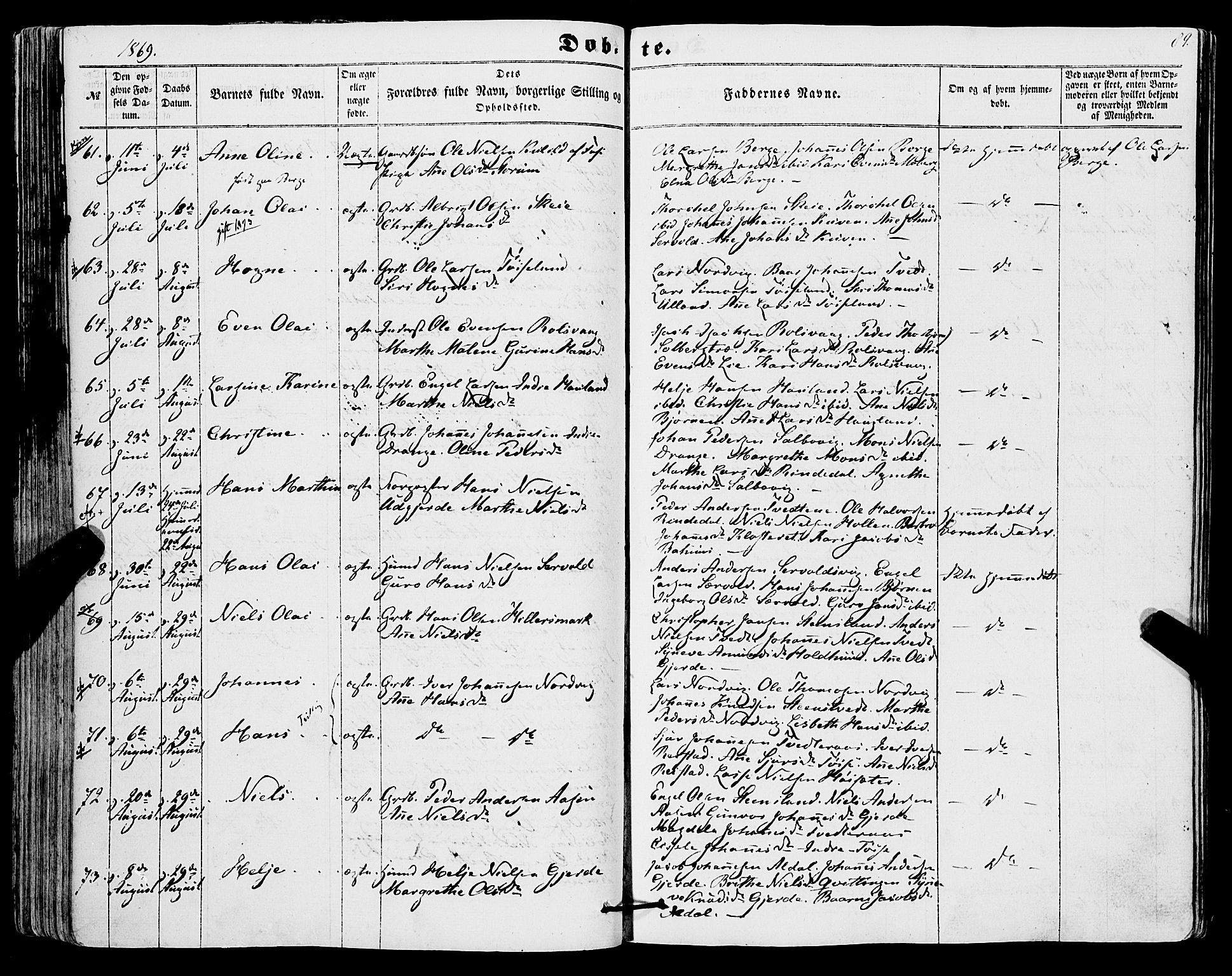 Os sokneprestembete, AV/SAB-A-99929: Parish register (official) no. A 17, 1860-1873, p. 89