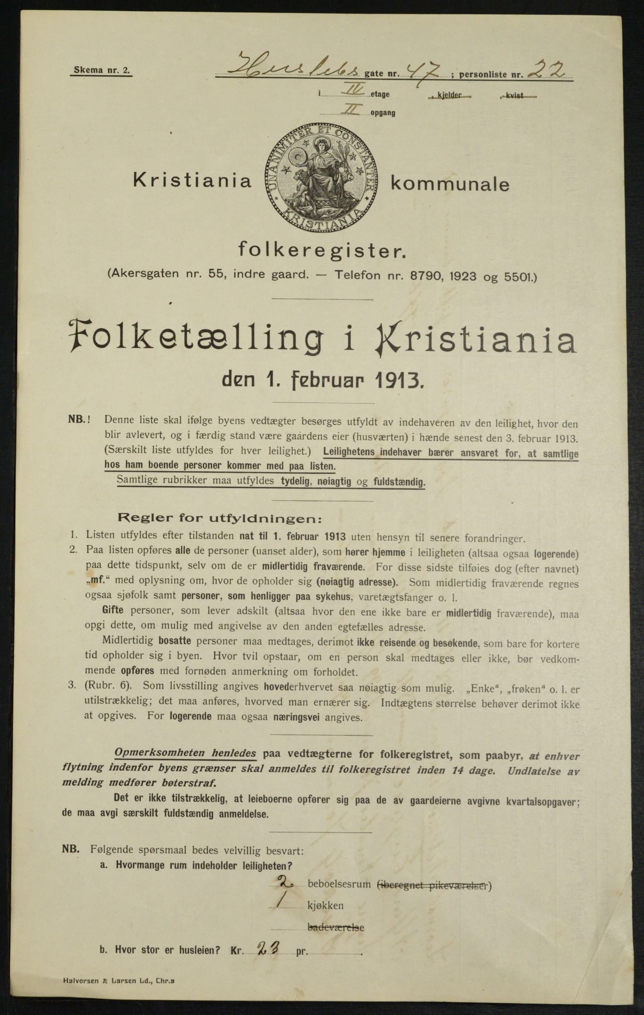 OBA, Municipal Census 1913 for Kristiania, 1913, p. 39663