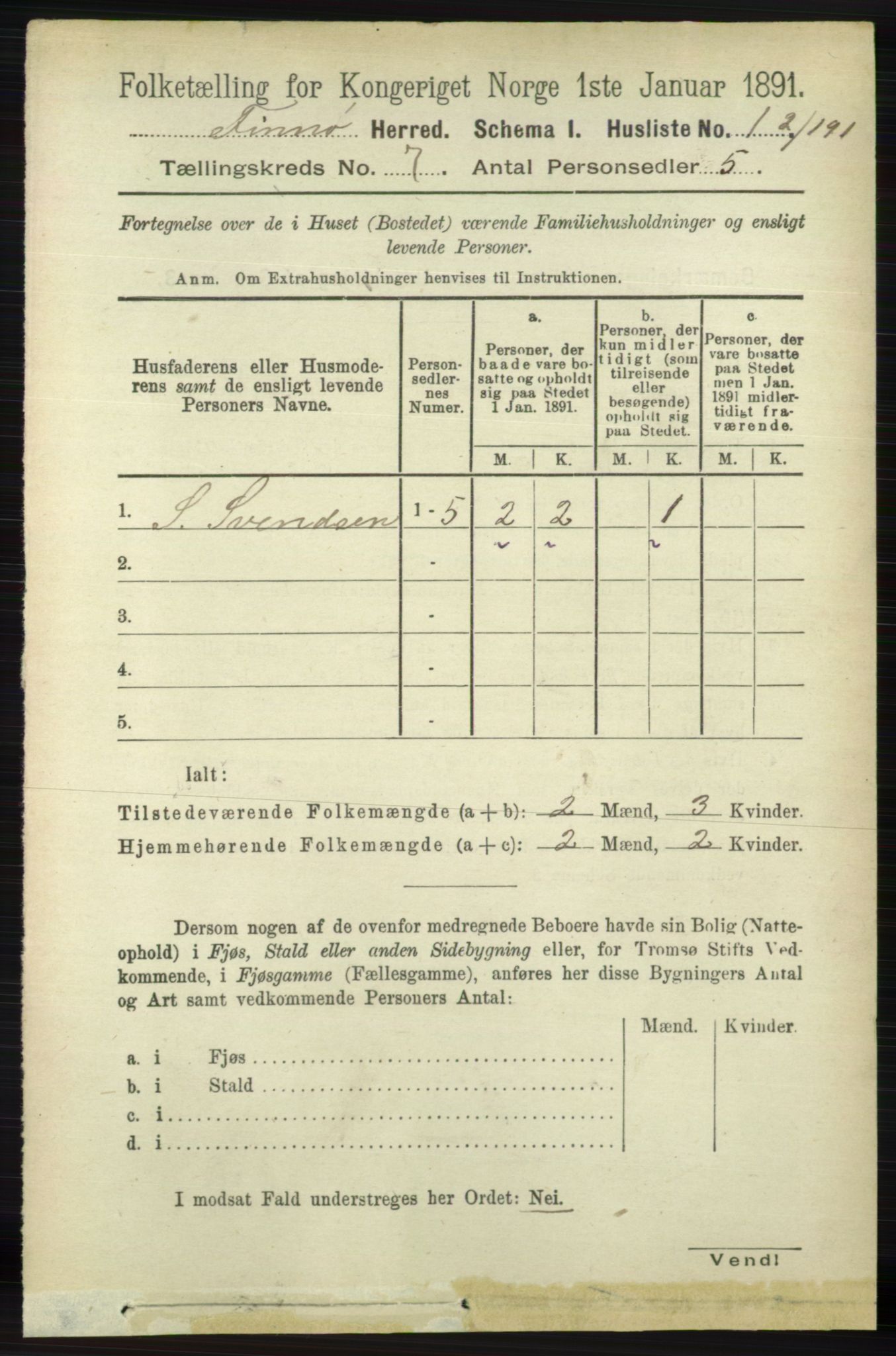 RA, 1891 census for 1141 Finnøy, 1891, p. 1487