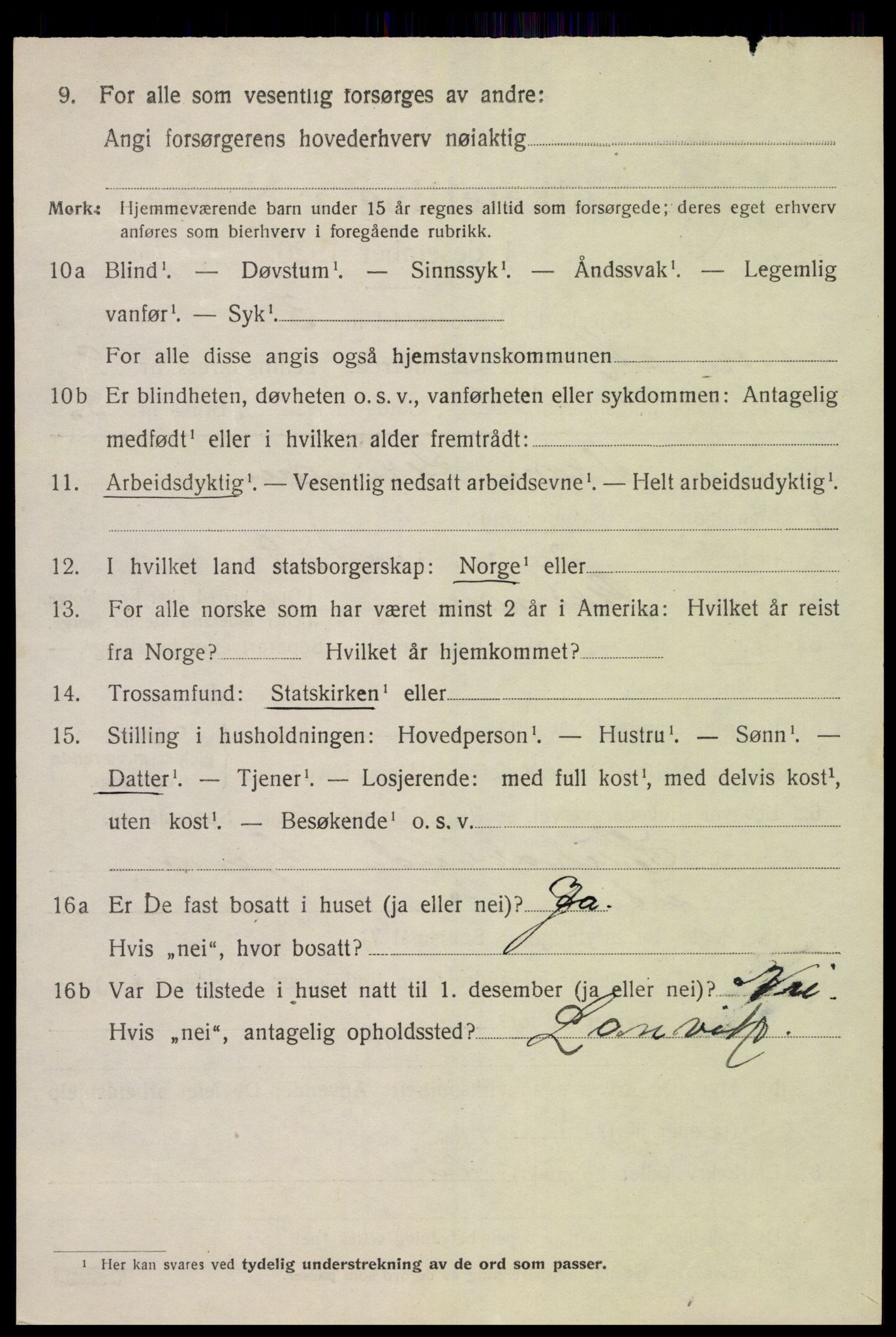 SAK, 1920 census for Vestre Moland, 1920, p. 5496