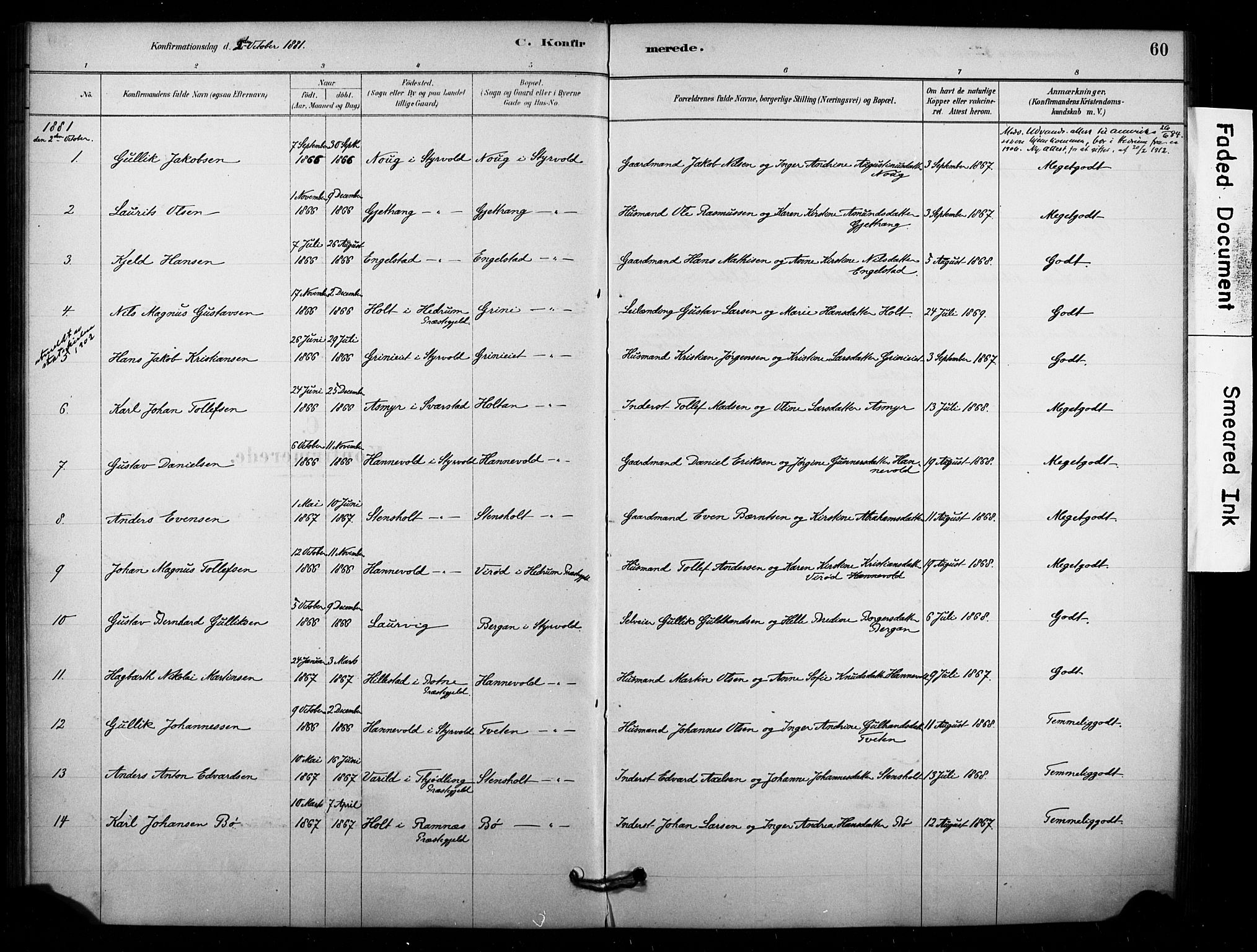 Lardal kirkebøker, AV/SAKO-A-350/F/Fd/L0001: Parish register (official) no. IV 1, 1881-1907, p. 60