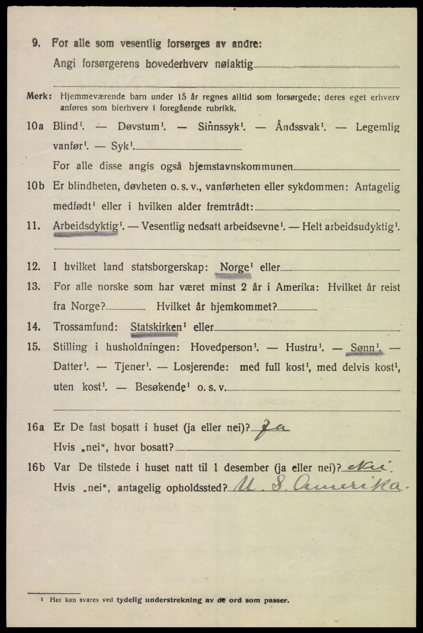 SAK, 1920 census for Sør-Audnedal, 1920, p. 3844