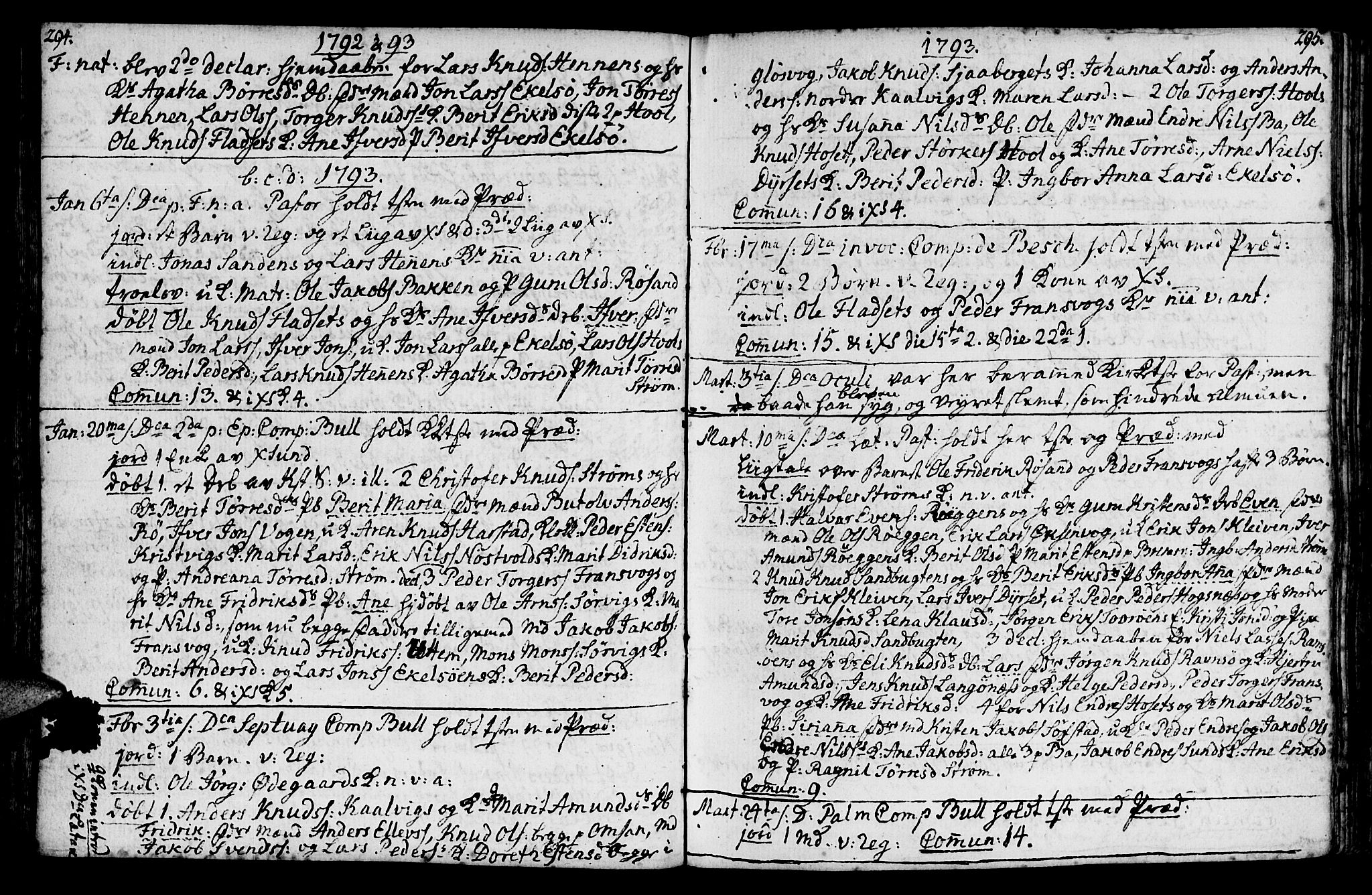 Ministerialprotokoller, klokkerbøker og fødselsregistre - Møre og Romsdal, SAT/A-1454/569/L0816: Parish register (official) no. 569A02, 1759-1805, p. 294-295