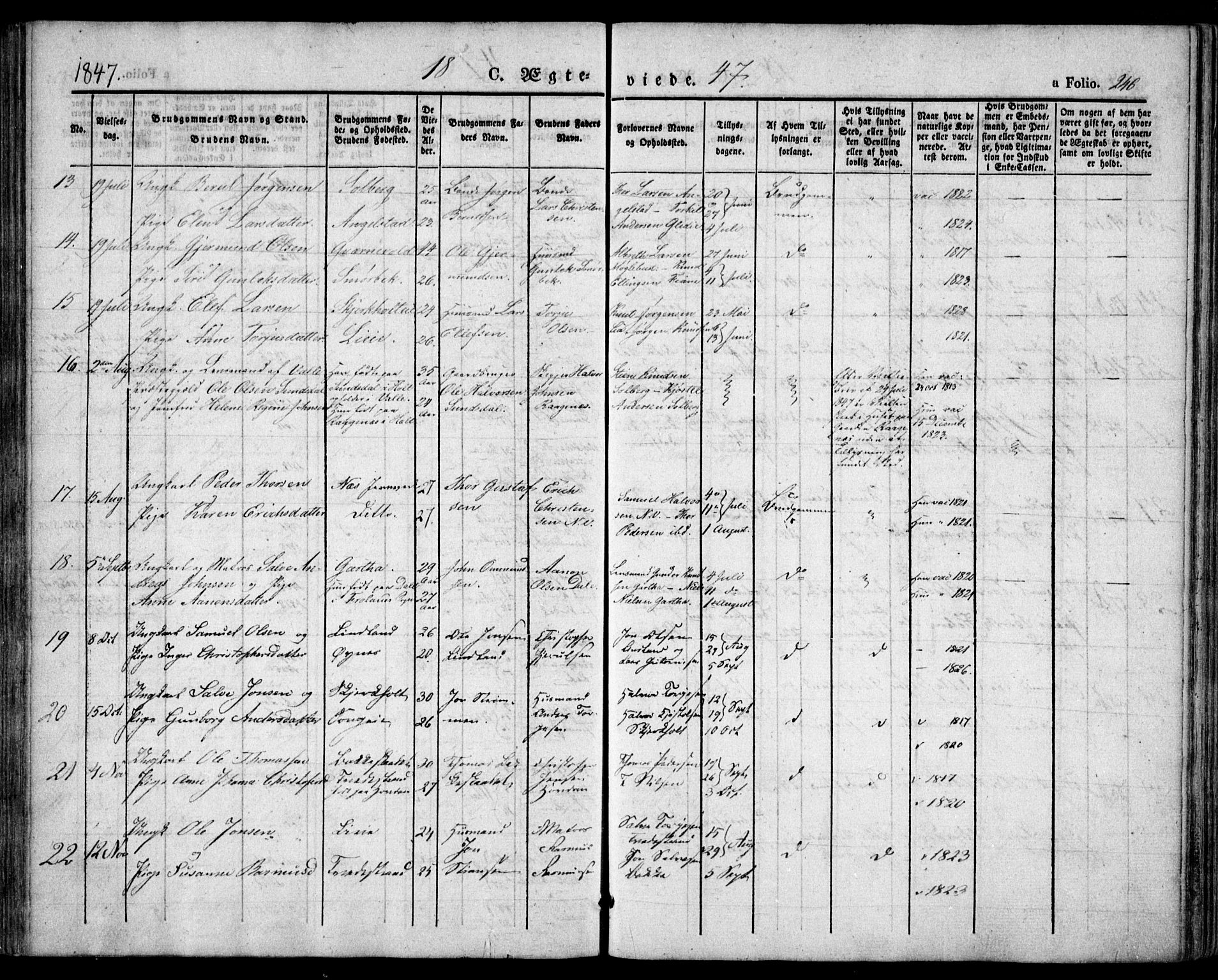 Holt sokneprestkontor, AV/SAK-1111-0021/F/Fa/L0007: Parish register (official) no. A 7, 1836-1848, p. 246