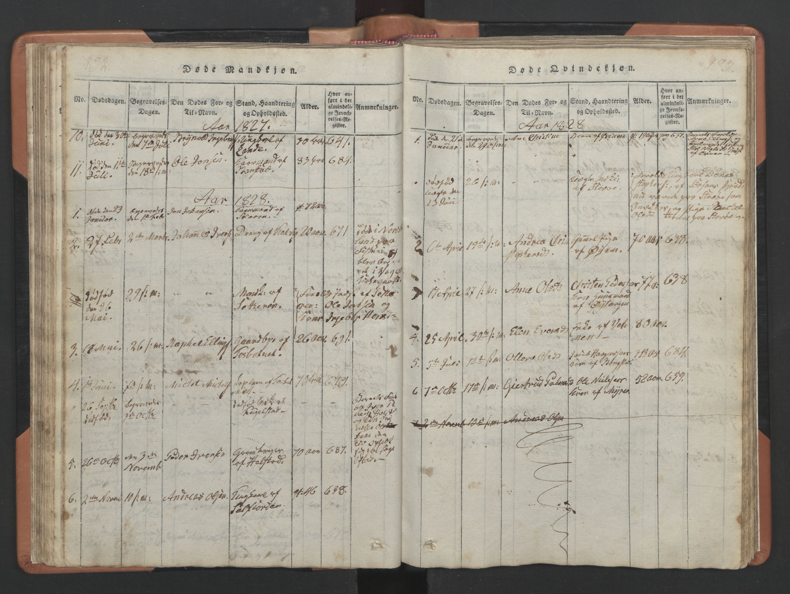 Ministerialprotokoller, klokkerbøker og fødselsregistre - Nordland, AV/SAT-A-1459/810/L0157: Parish register (copy) no. 810C01, 1819-1842, p. 192-193