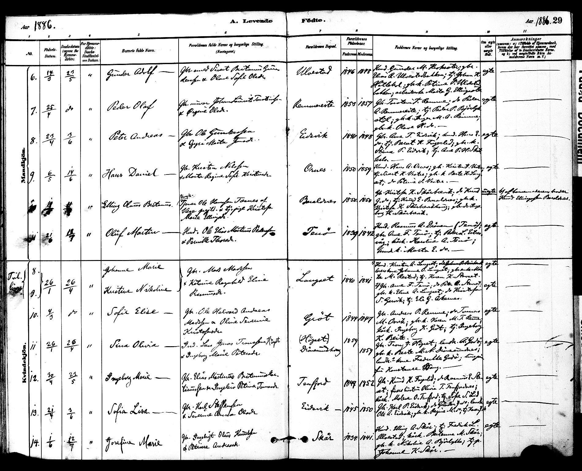 Ministerialprotokoller, klokkerbøker og fødselsregistre - Møre og Romsdal, AV/SAT-A-1454/525/L0374: Parish register (official) no. 525A04, 1880-1899, p. 29