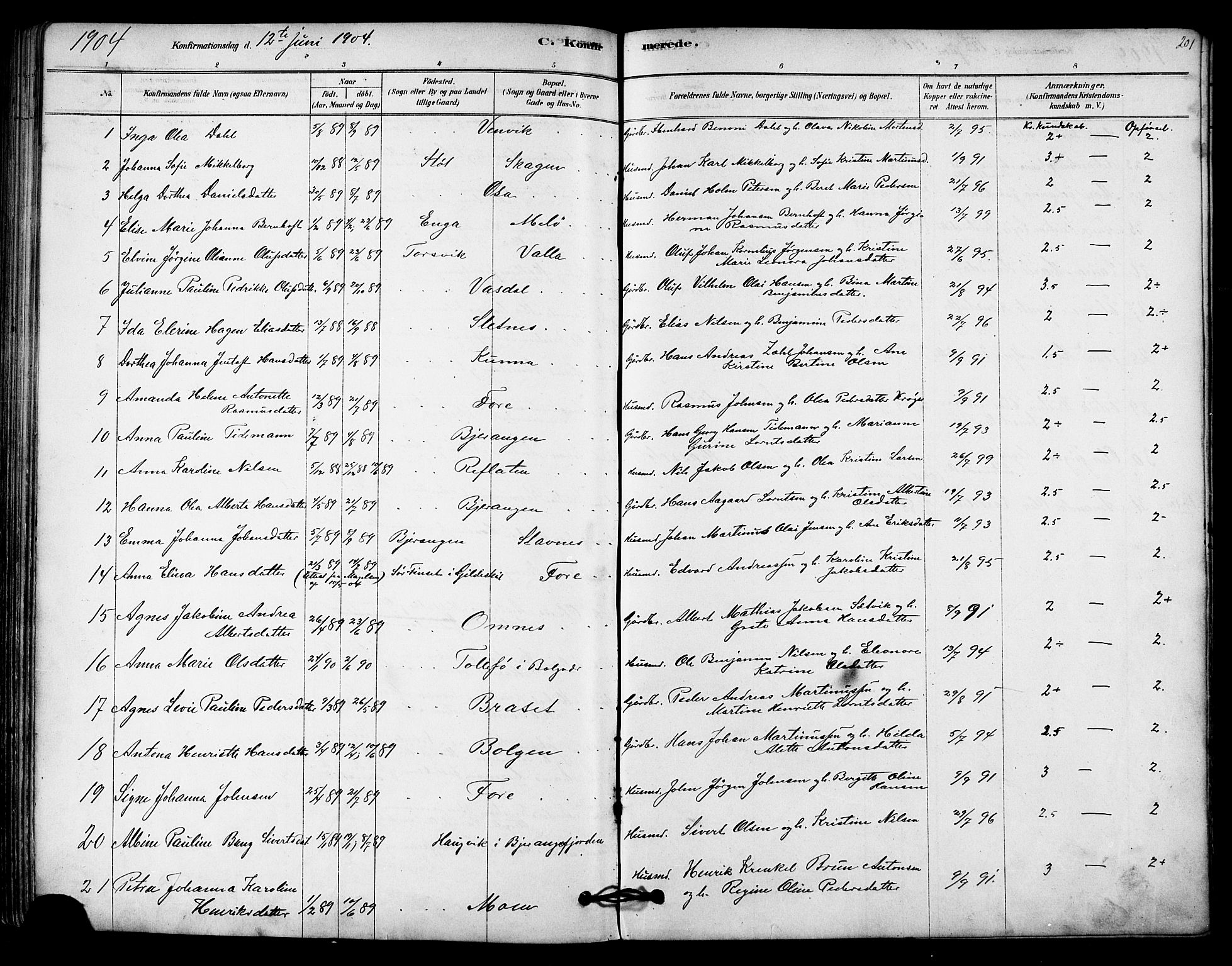 Ministerialprotokoller, klokkerbøker og fødselsregistre - Nordland, SAT/A-1459/843/L0626: Parish register (official) no. 843A01, 1878-1907, p. 201