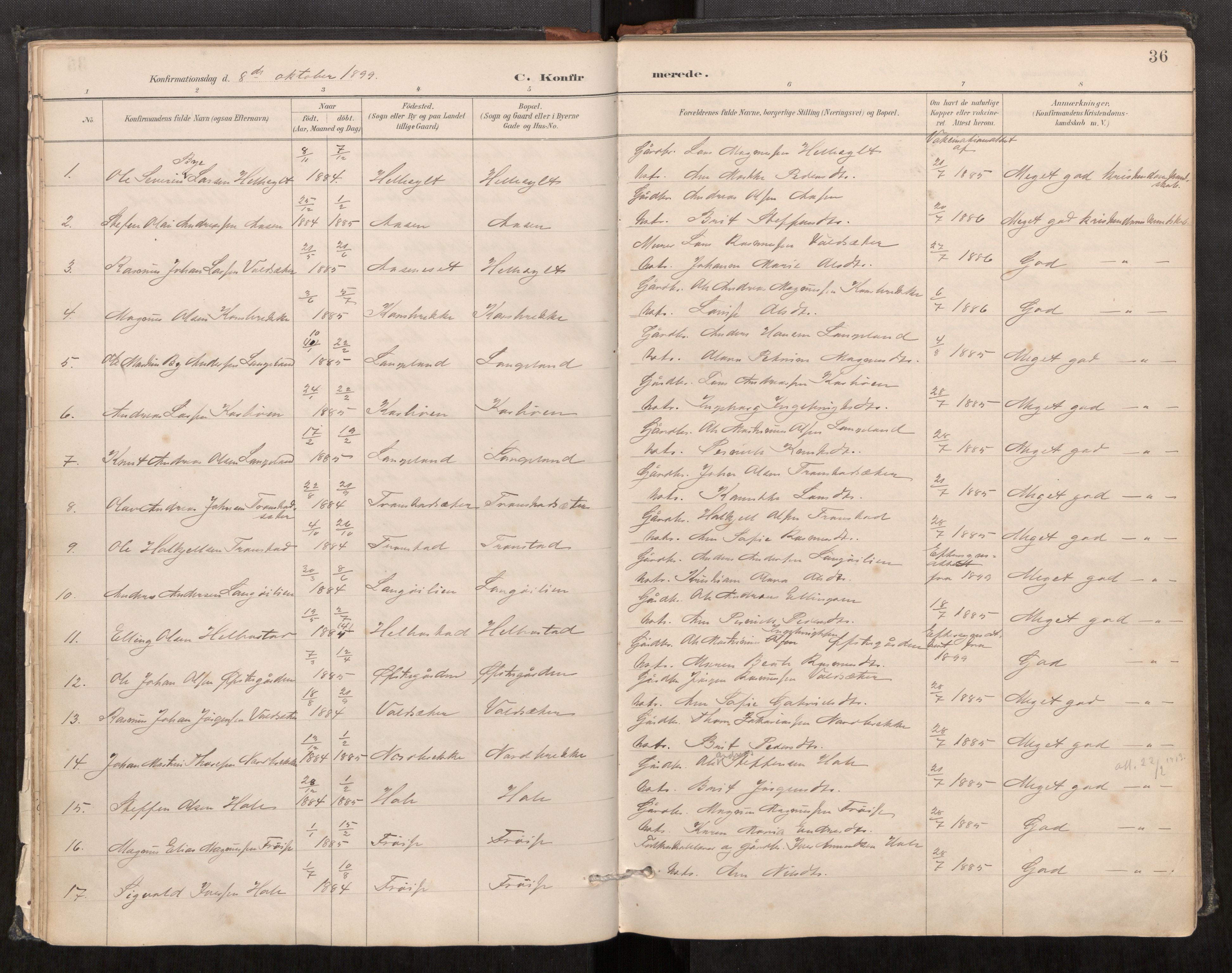 Sunnylven sokneprestkontor, SAT/A-1007: Parish register (official) no. 517A09, 1887-1910, p. 36