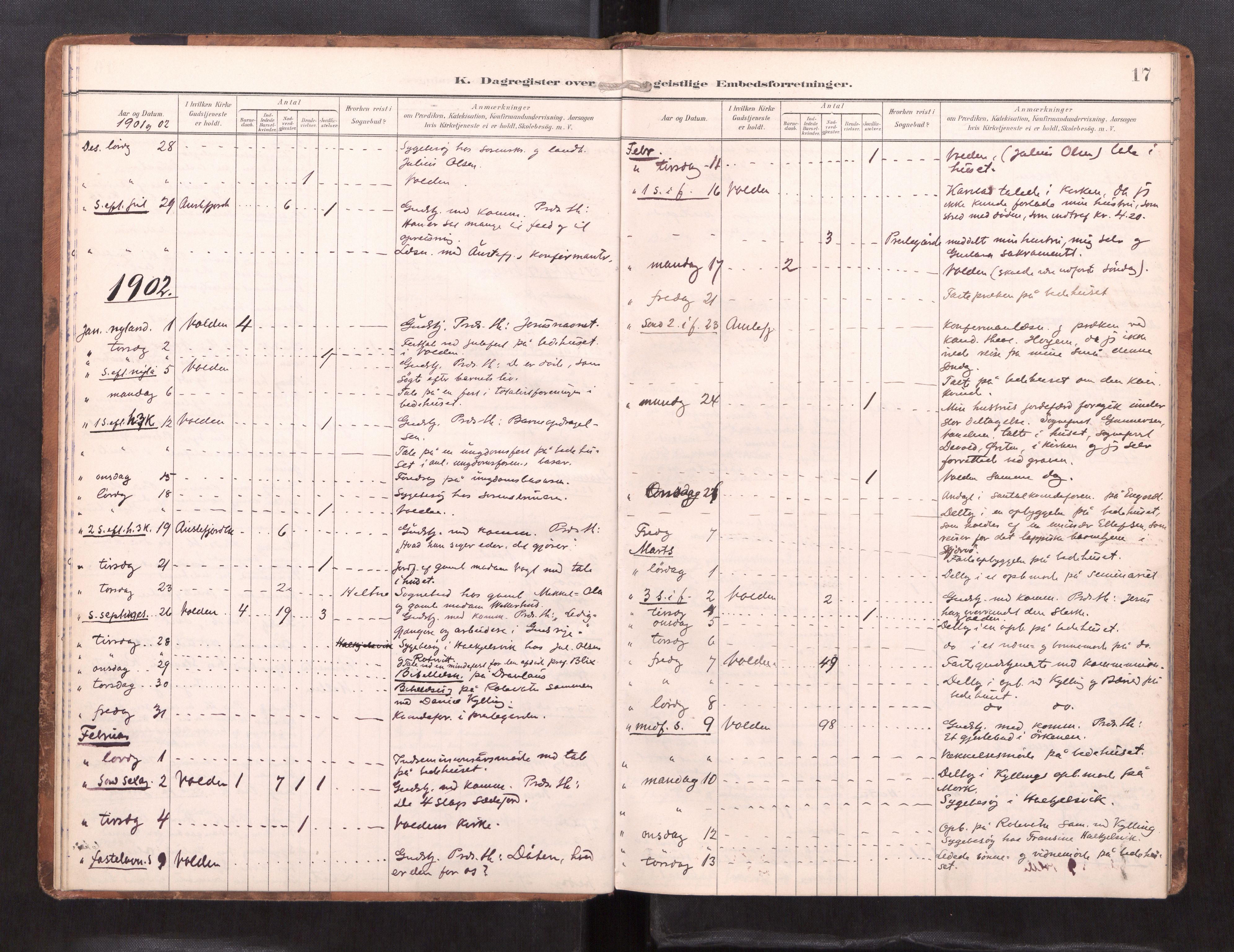 Ministerialprotokoller, klokkerbøker og fødselsregistre - Møre og Romsdal, SAT/A-1454/511/L0146: Diary records no. 511---, 1896-1919, p. 17