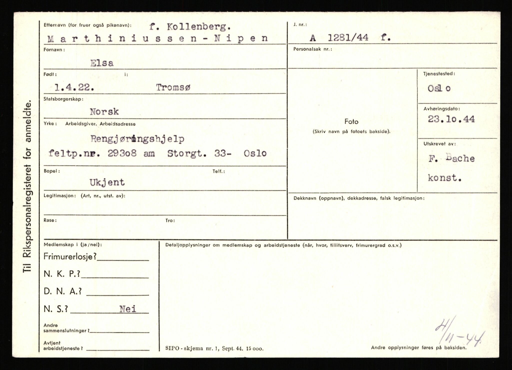 Statspolitiet - Hovedkontoret / Osloavdelingen, AV/RA-S-1329/C/Ca/L0011: Molberg - Nøstvold, 1943-1945, p. 3406