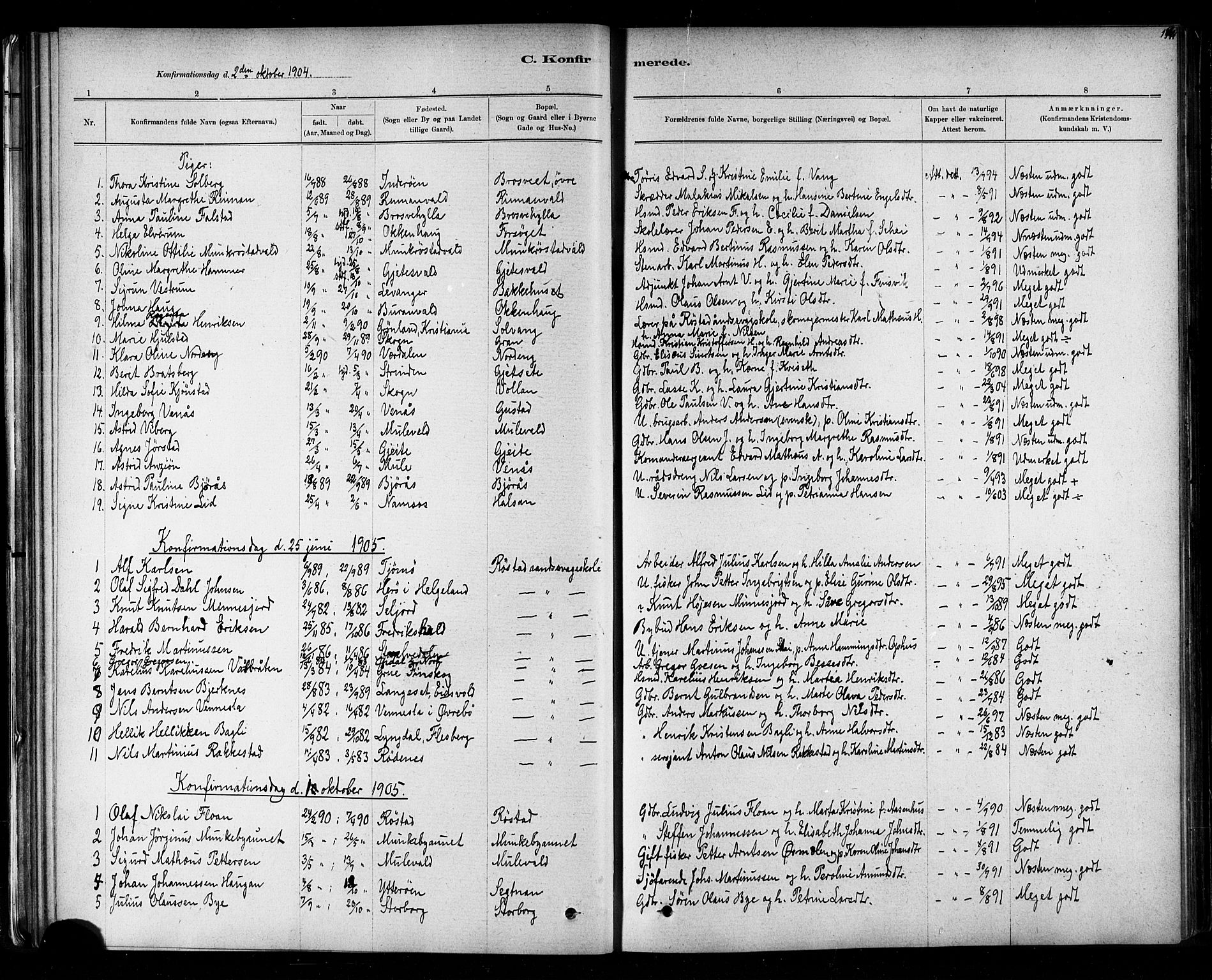 Ministerialprotokoller, klokkerbøker og fødselsregistre - Nord-Trøndelag, SAT/A-1458/721/L0208: Parish register (copy) no. 721C01, 1880-1917, p. 144