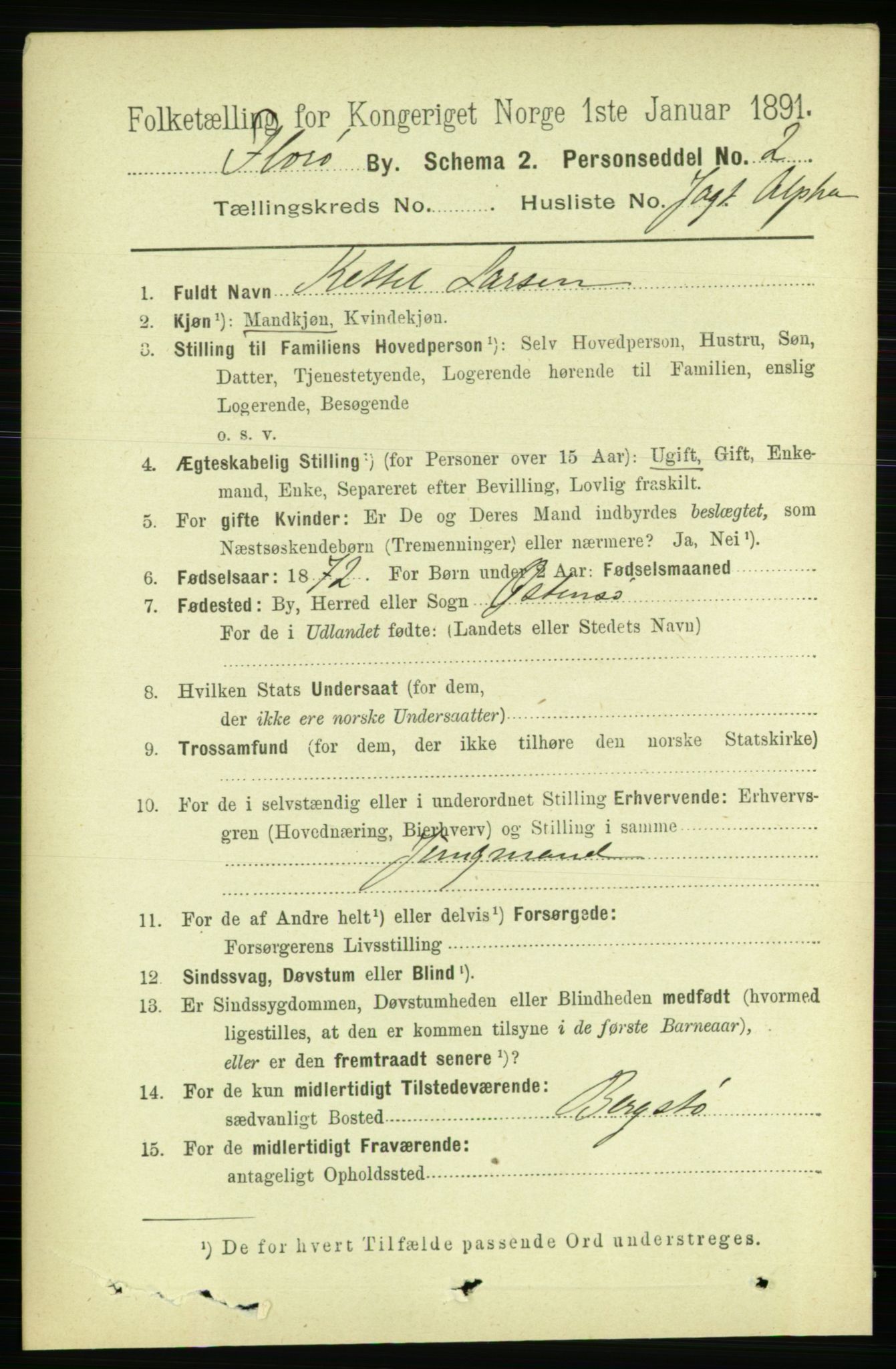 RA, 1891 census for 1401 Florø, 1891, p. 844